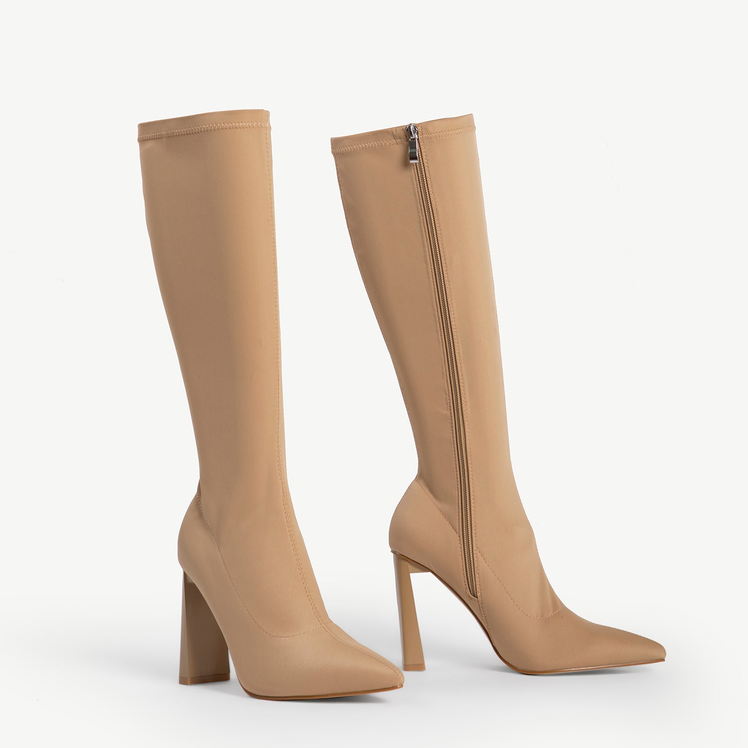 RAID Heidie Block Heeled Boot in Nude