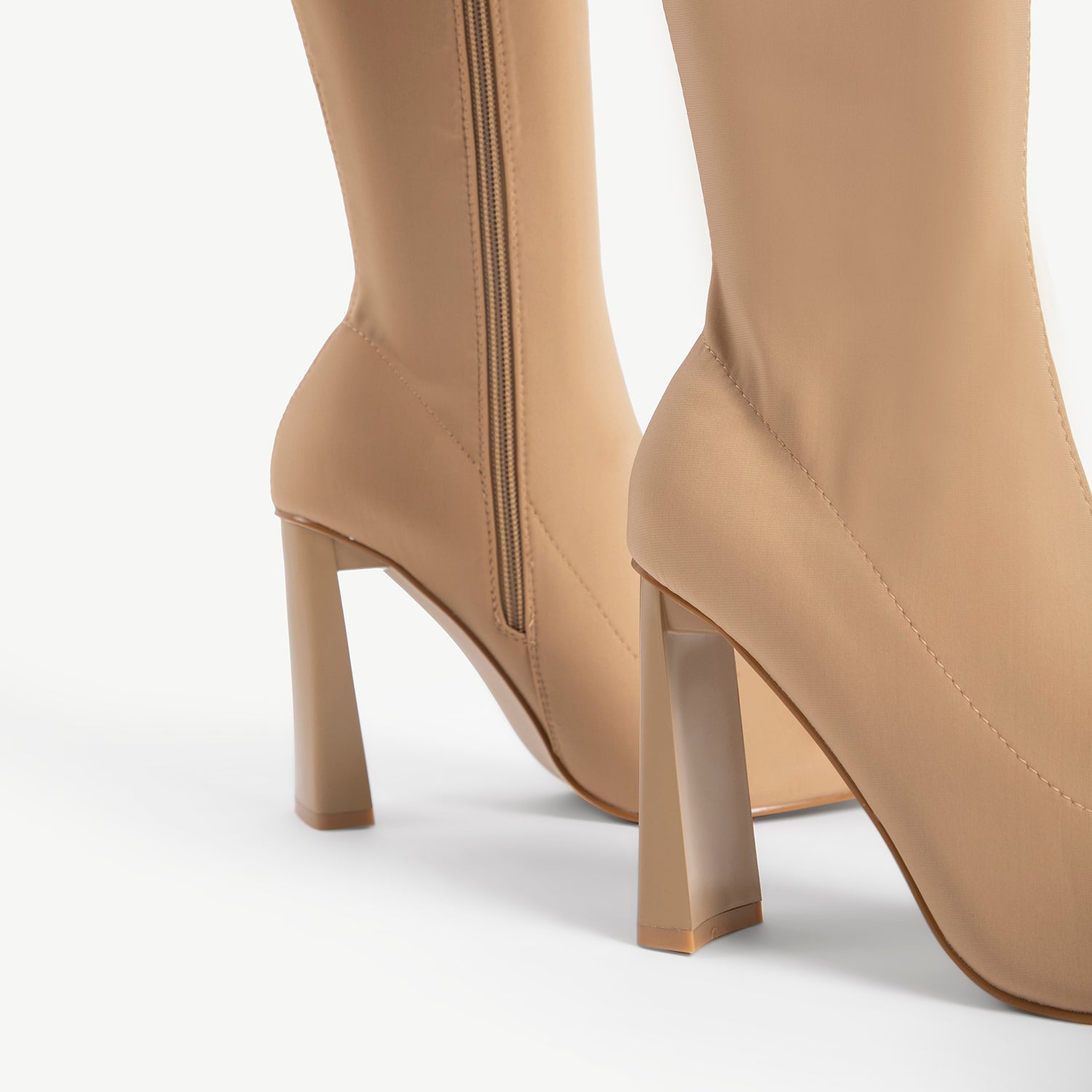 RAID Heidie Block Heeled Boot in Nude