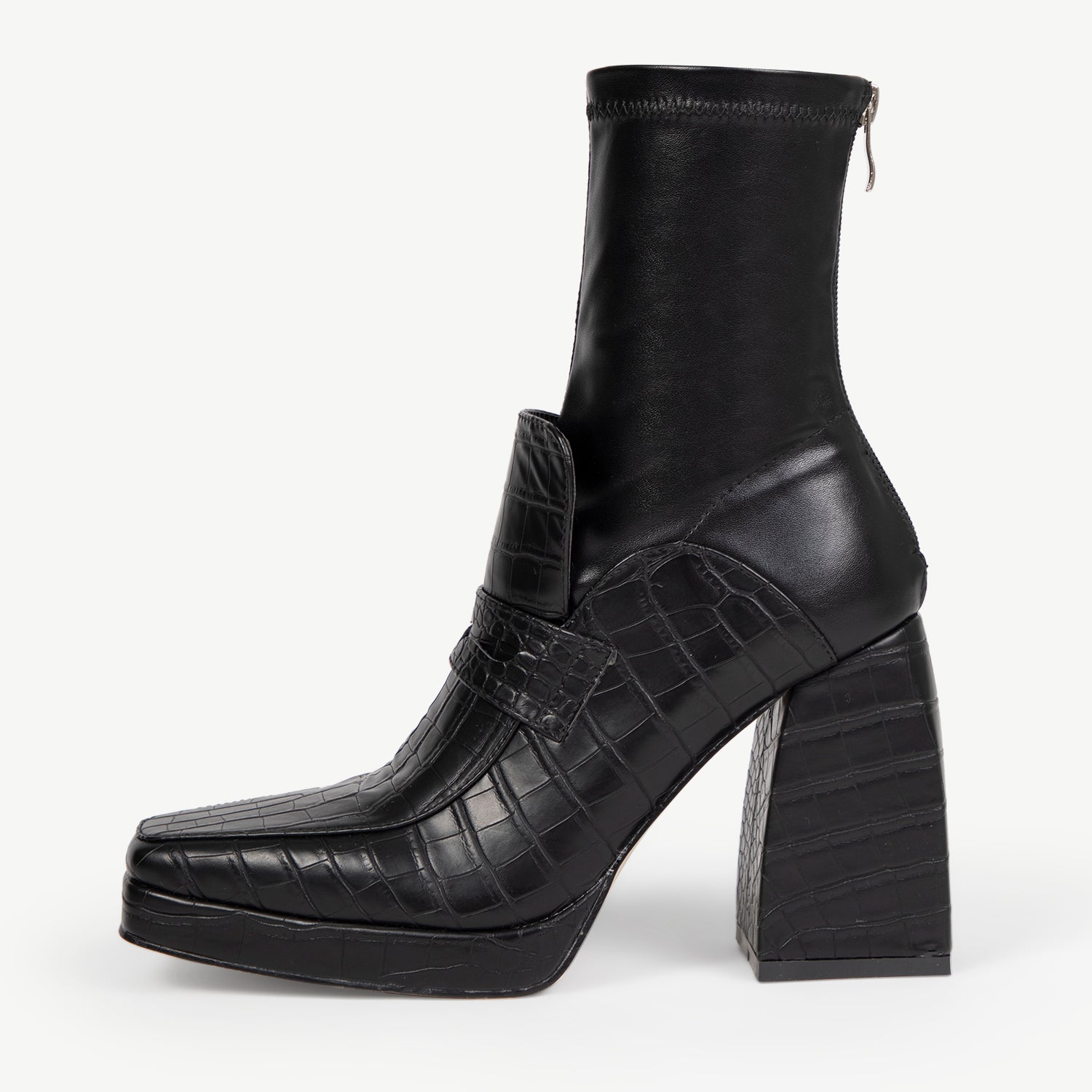 RAID Hibah Block Heeled Ankle Boot in Black