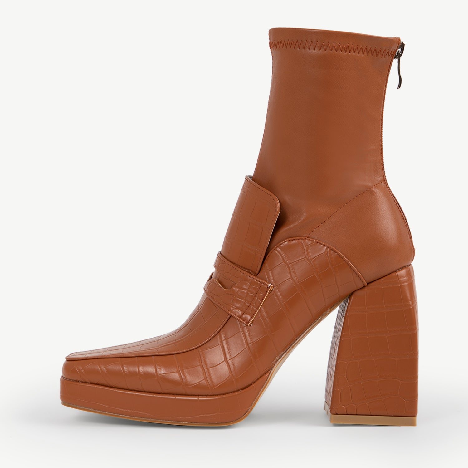 RAID Hibah Block Heeled Ankle Boot in Tan