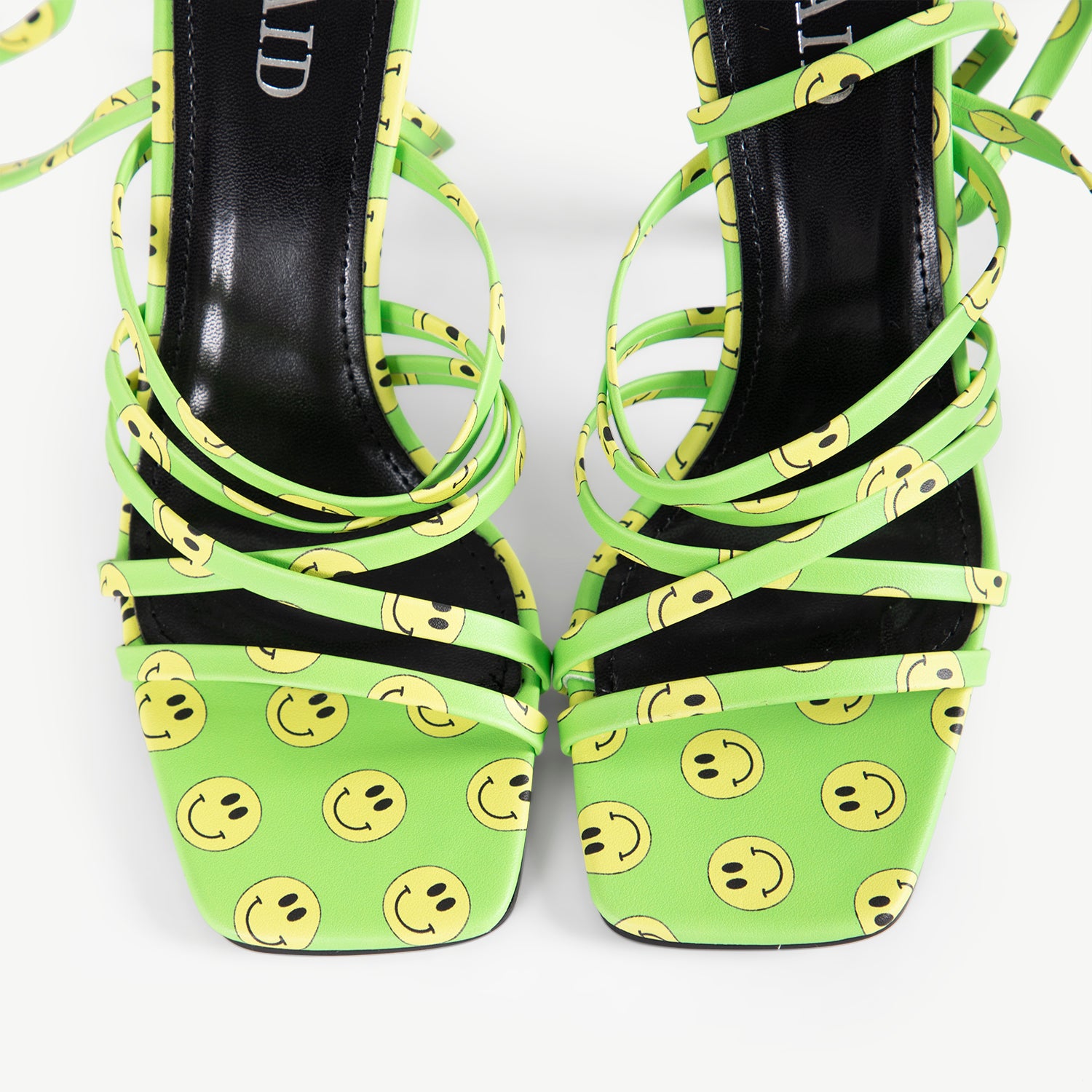 RAID Irena Strappy Heeled Sandal In Green Smiley