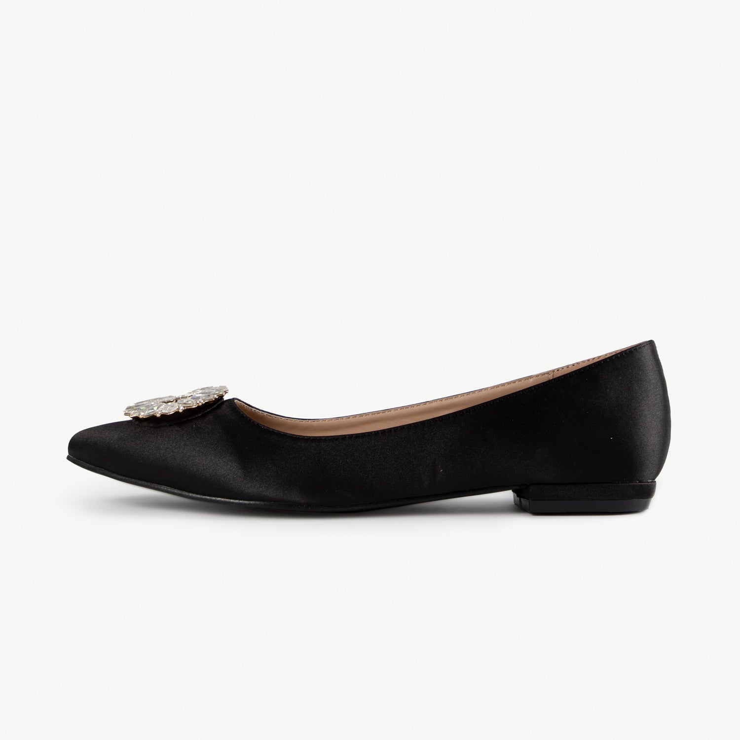 RAID Jennika Flat Shoe in Black Satin