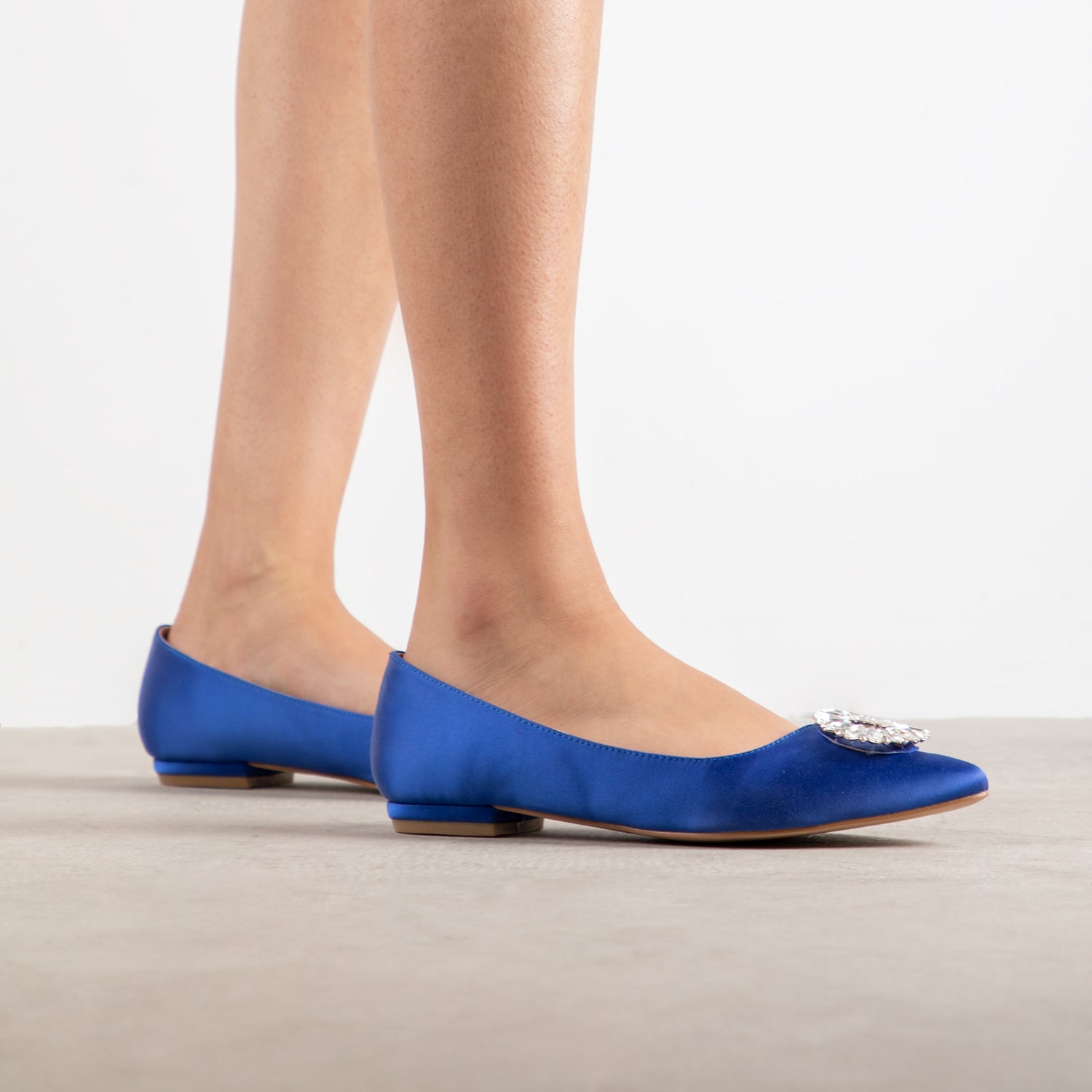 RAID Jennika Flat Shoe in Blue Satin