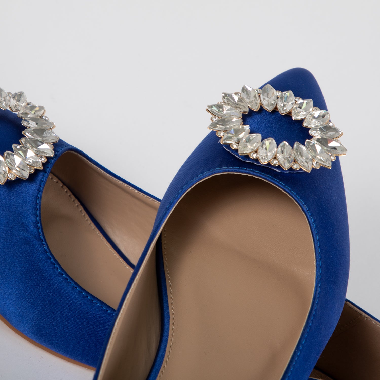 RAID Jennika Flat Shoe in Blue Satin