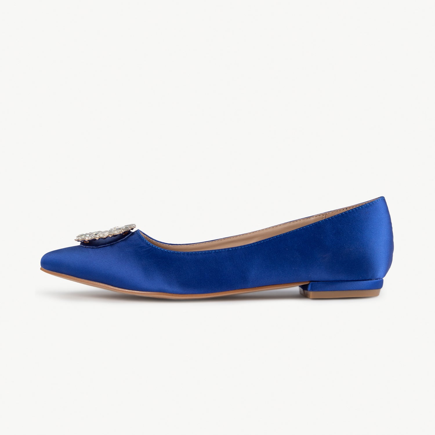 RAID Jennika Flat Shoe in Blue Satin