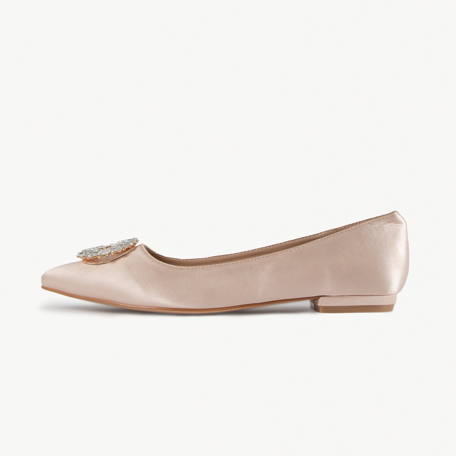 RAID Jennika Flat Shoe in Champagne Satin