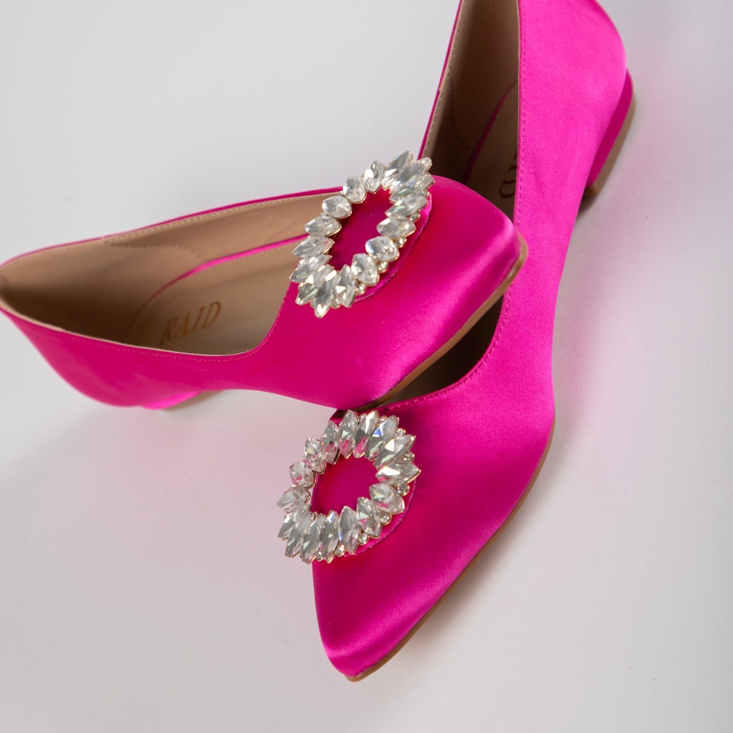 RAID Jennika Flat Shoe in Pink Satin