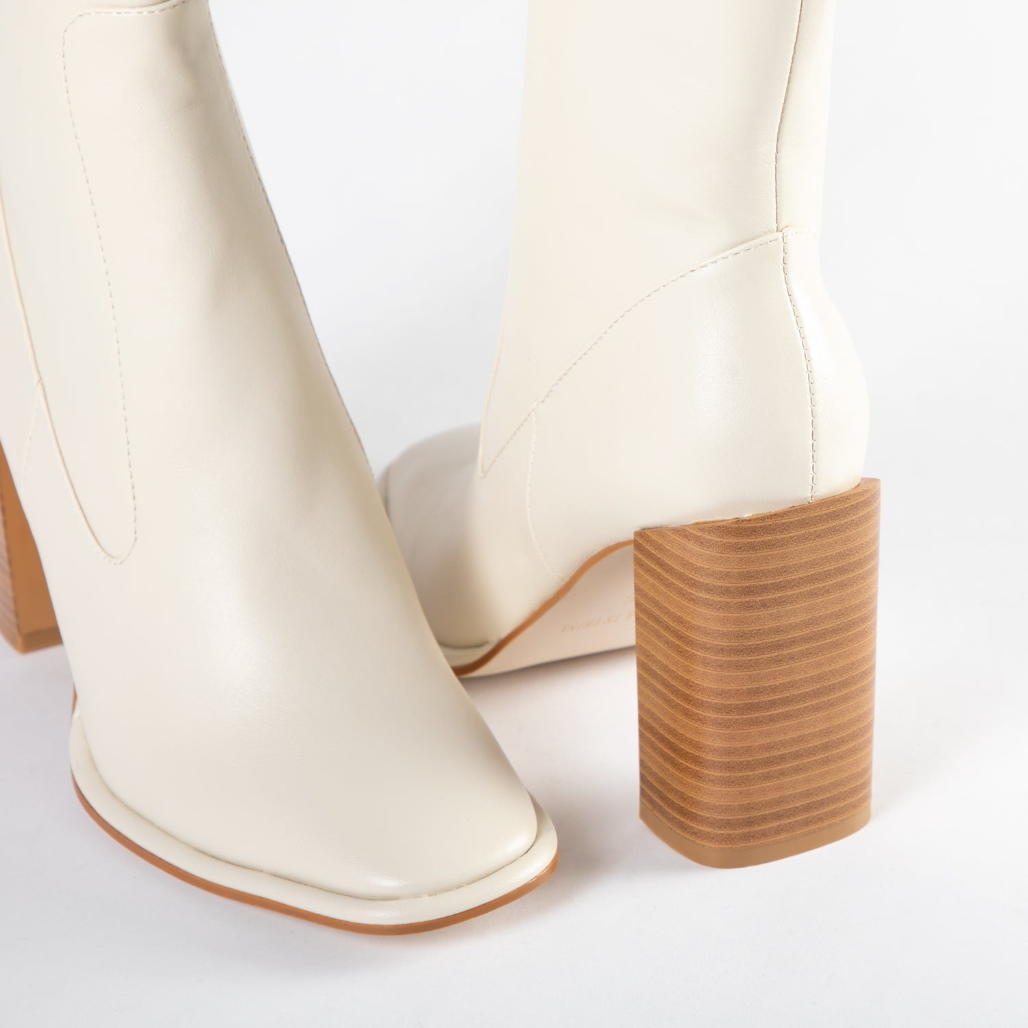 RAID Jennyl Block Heeled Ankle Boot in Off White