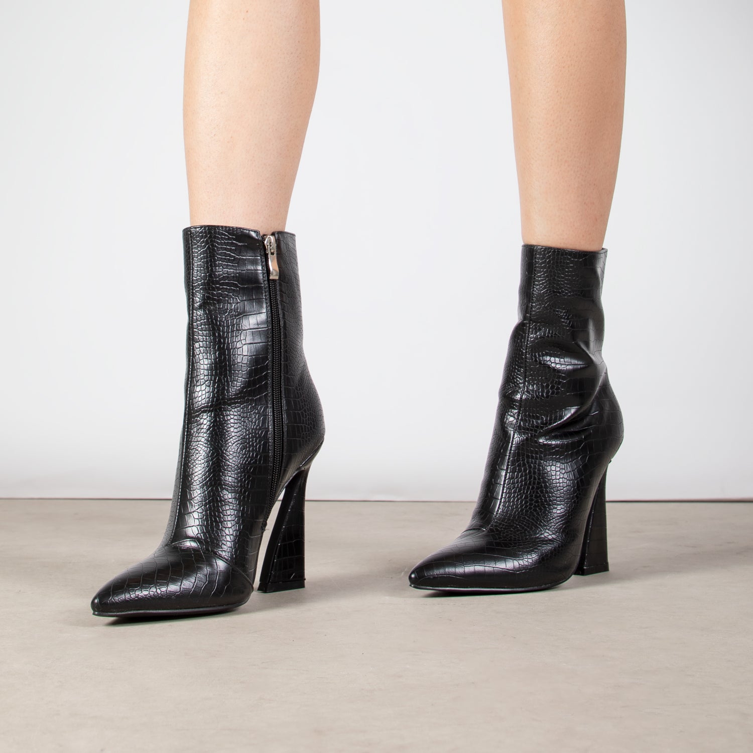RAID Joylyn Ankle Boot in Black Croc