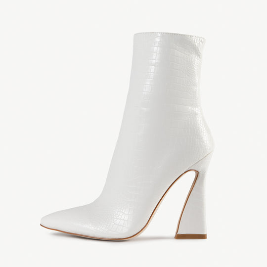RAID Joylyn Ankle Boot in White Croc