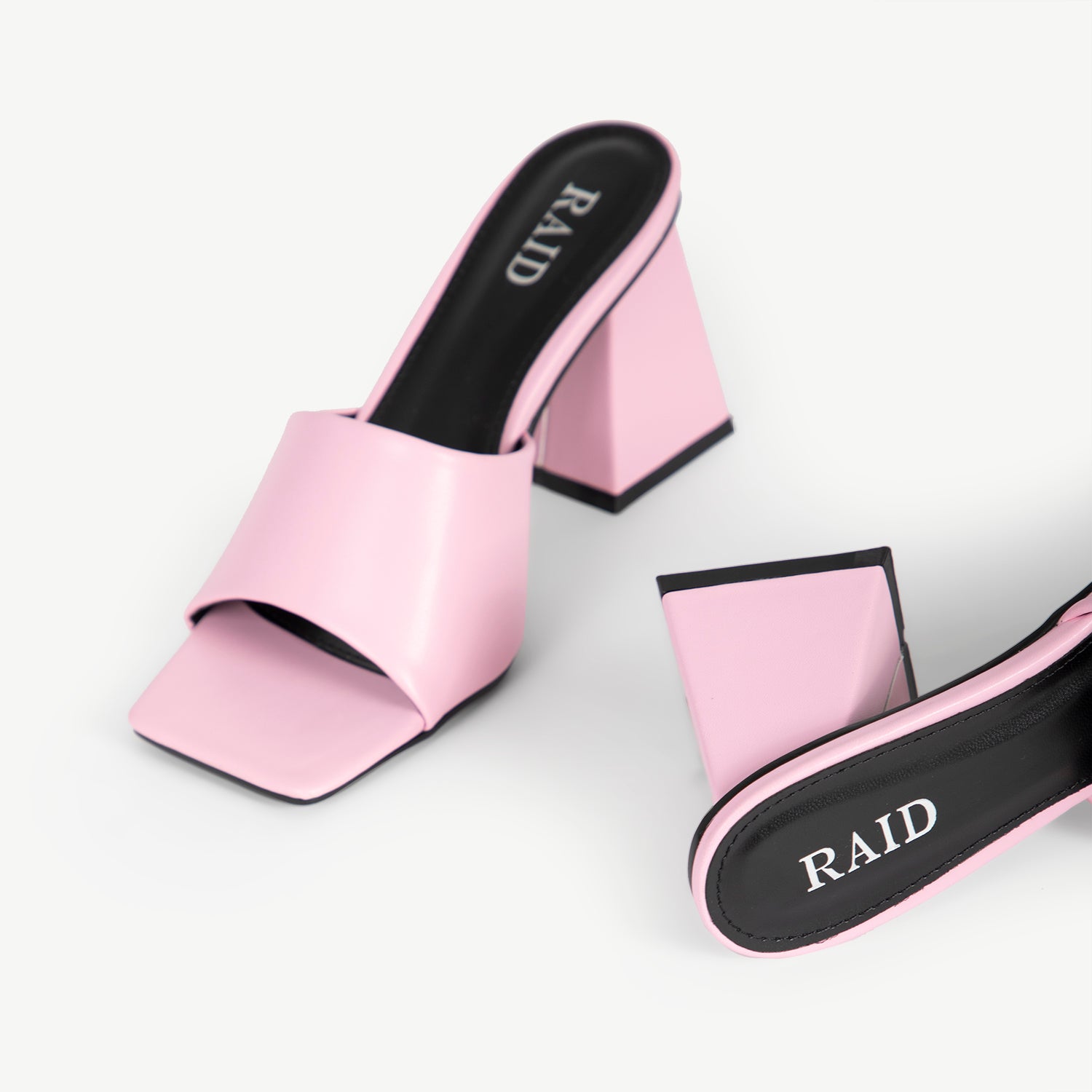 RAID Khloe Block Heeled Mule in Pink