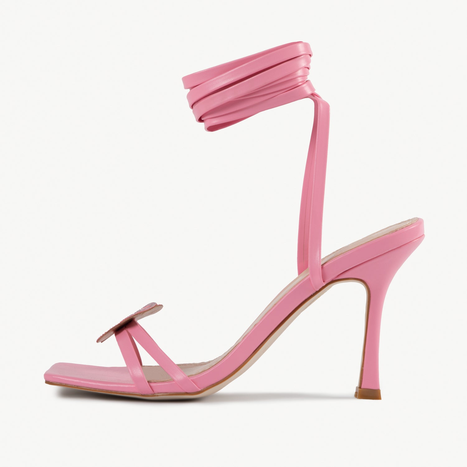 RAID Kinny Lace Up Heel in Baby Pink
