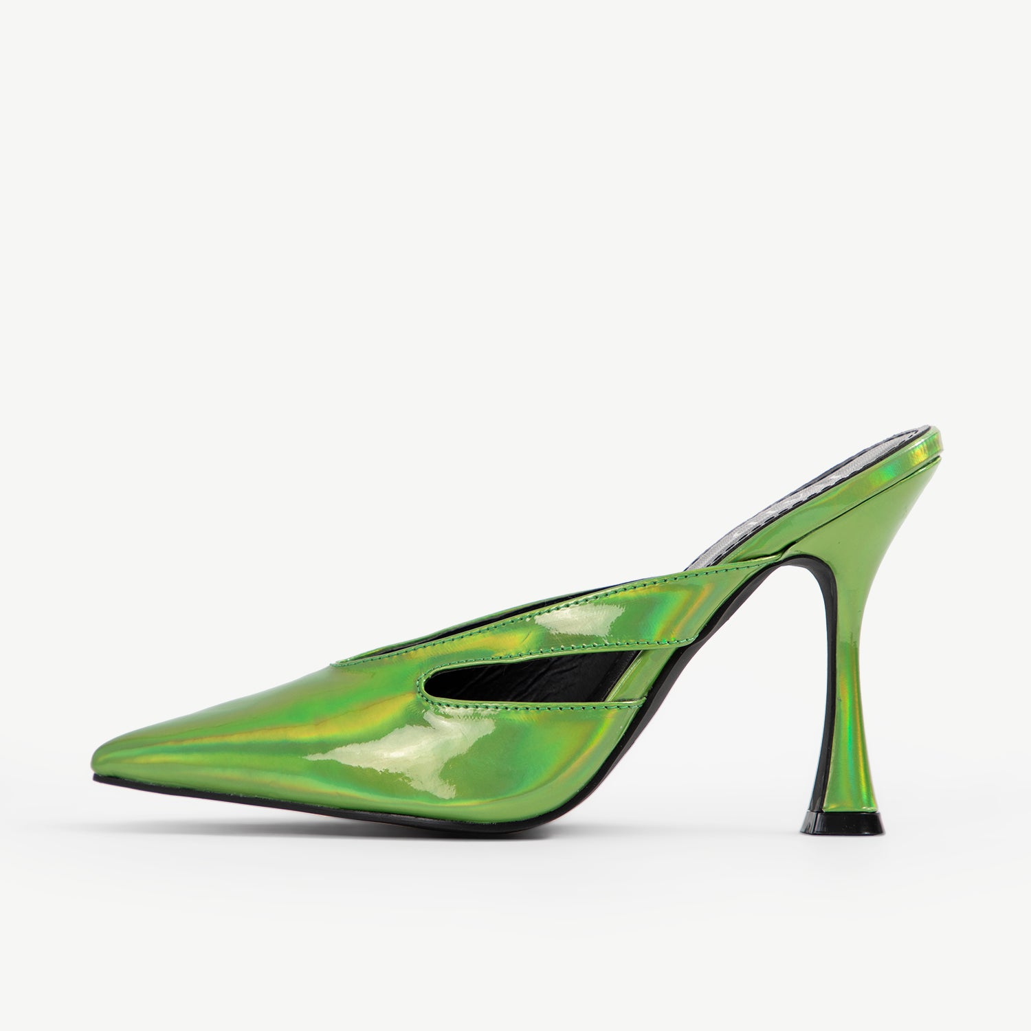 RAID Kinsley Heeled Mule in Green Holographic