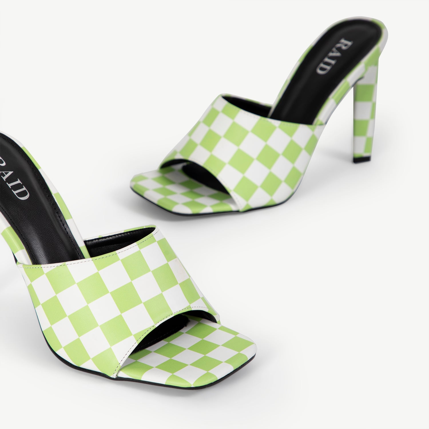 RAID Kaylor Heeled Mule in Chequered Lime