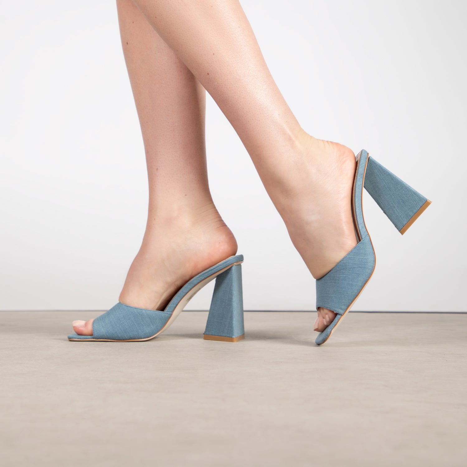 RAID Kyrah Heeled Mule in Blue Denim