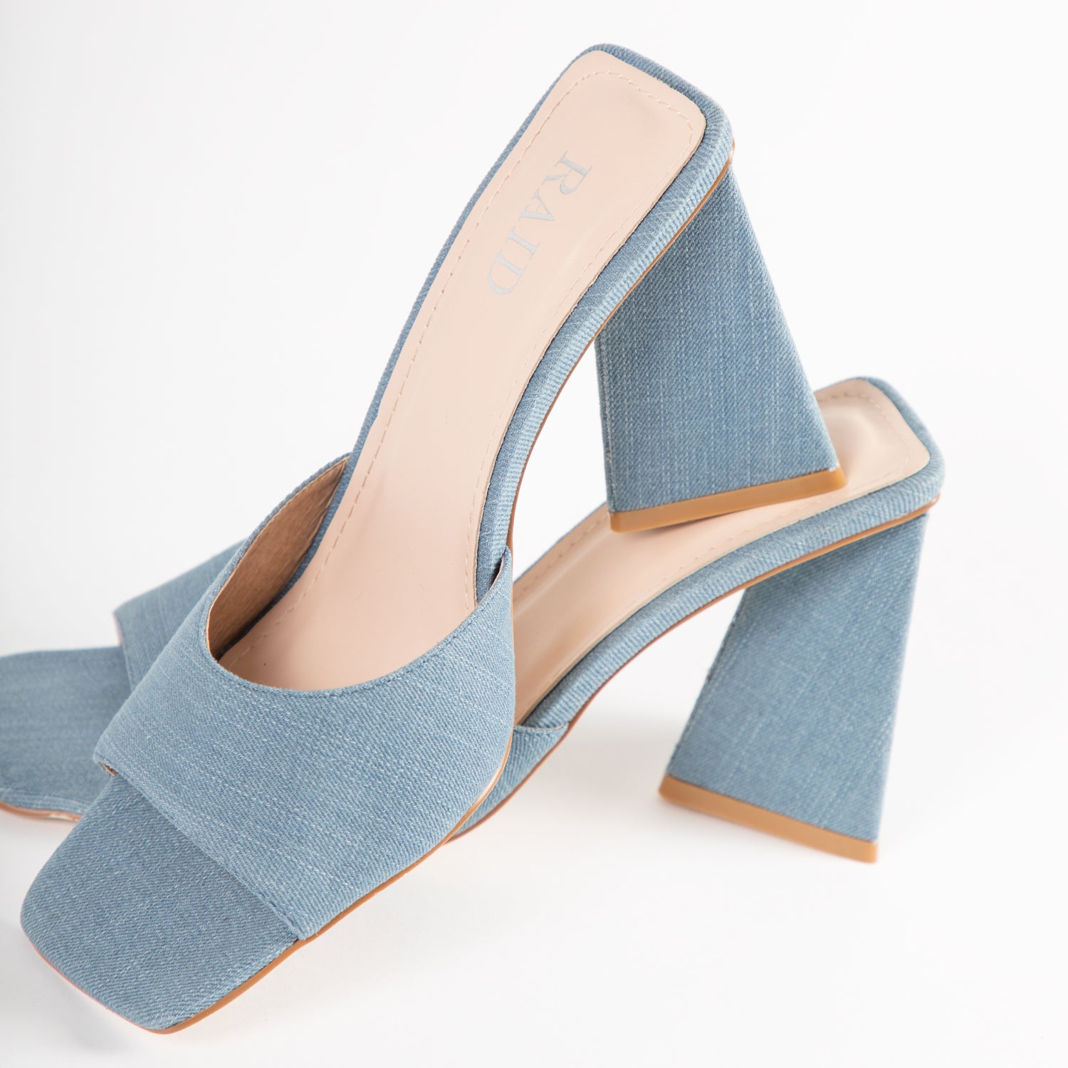 RAID Kyrah Heeled Mule in Blue Denim