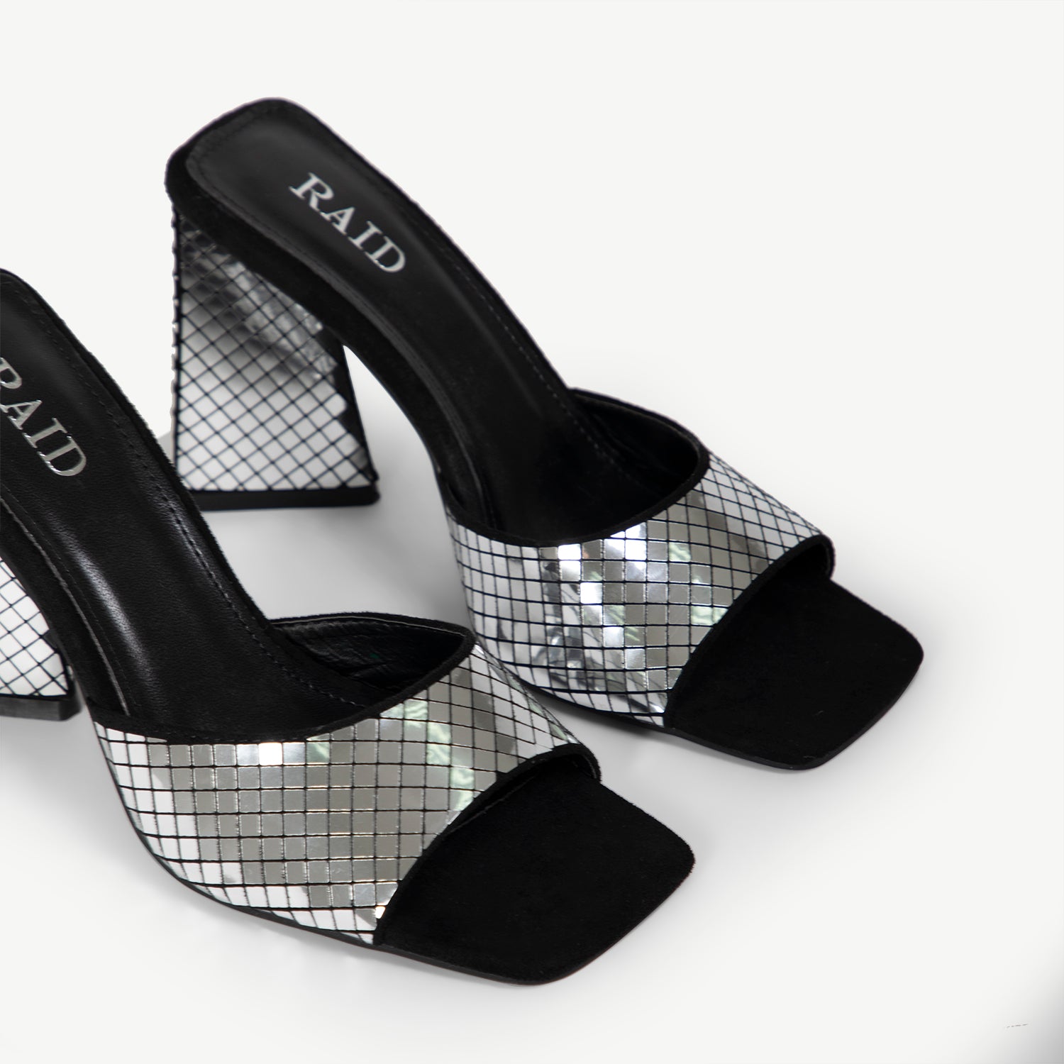 RAID Kyrah Heeled Mule in Silver