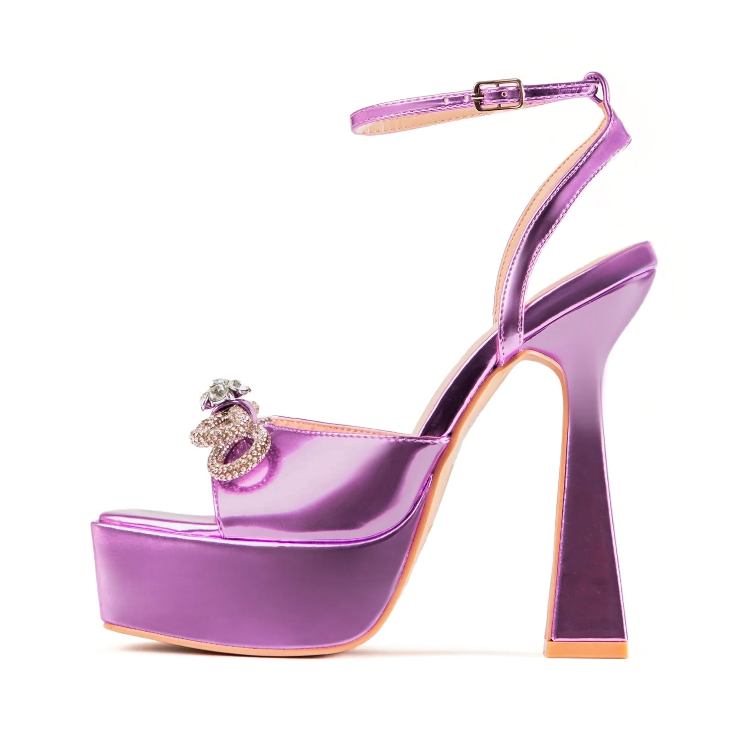 RAID Leandra Platform Lace Up Heel in Purple
