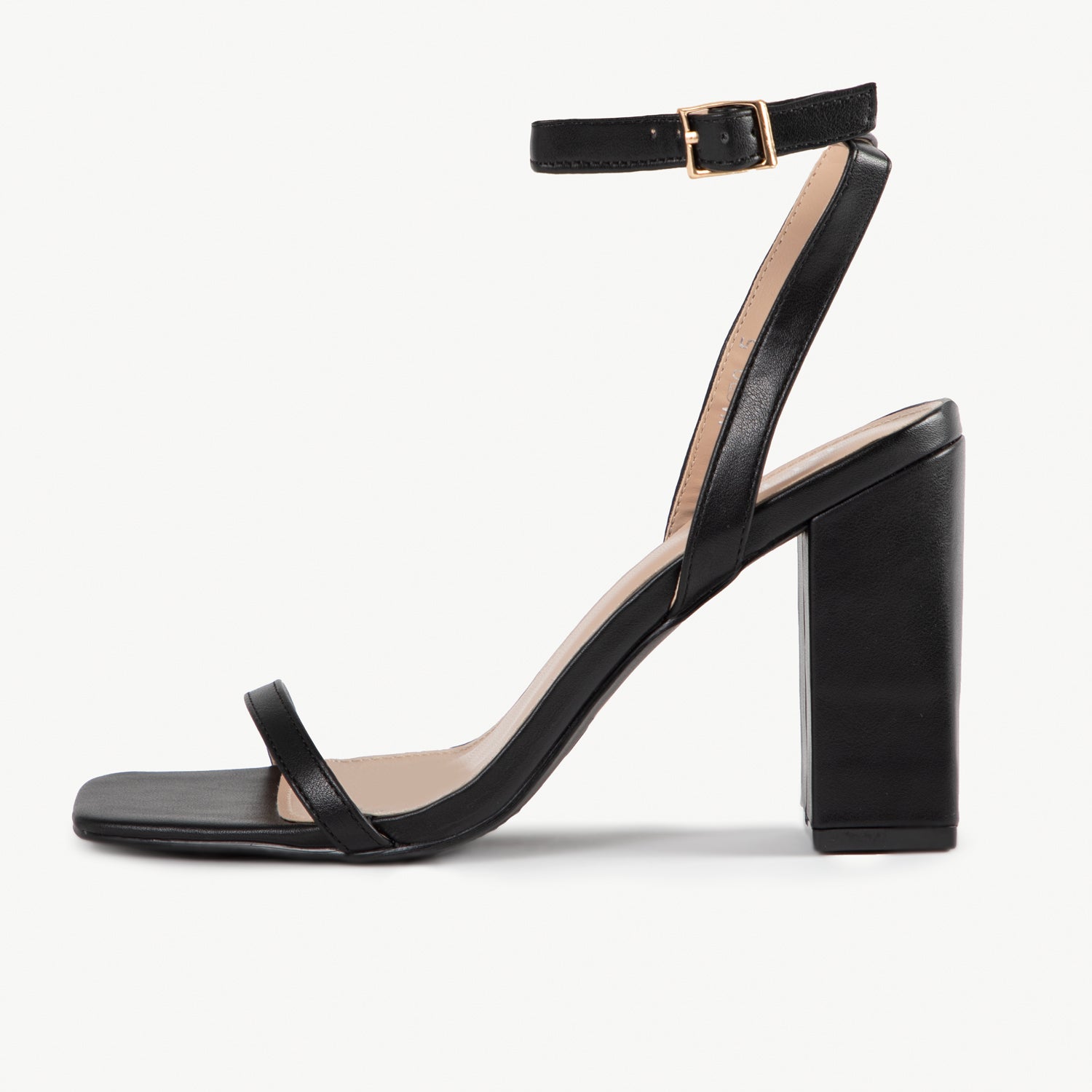 BEBO Macro Block Heeled Sandal in Black