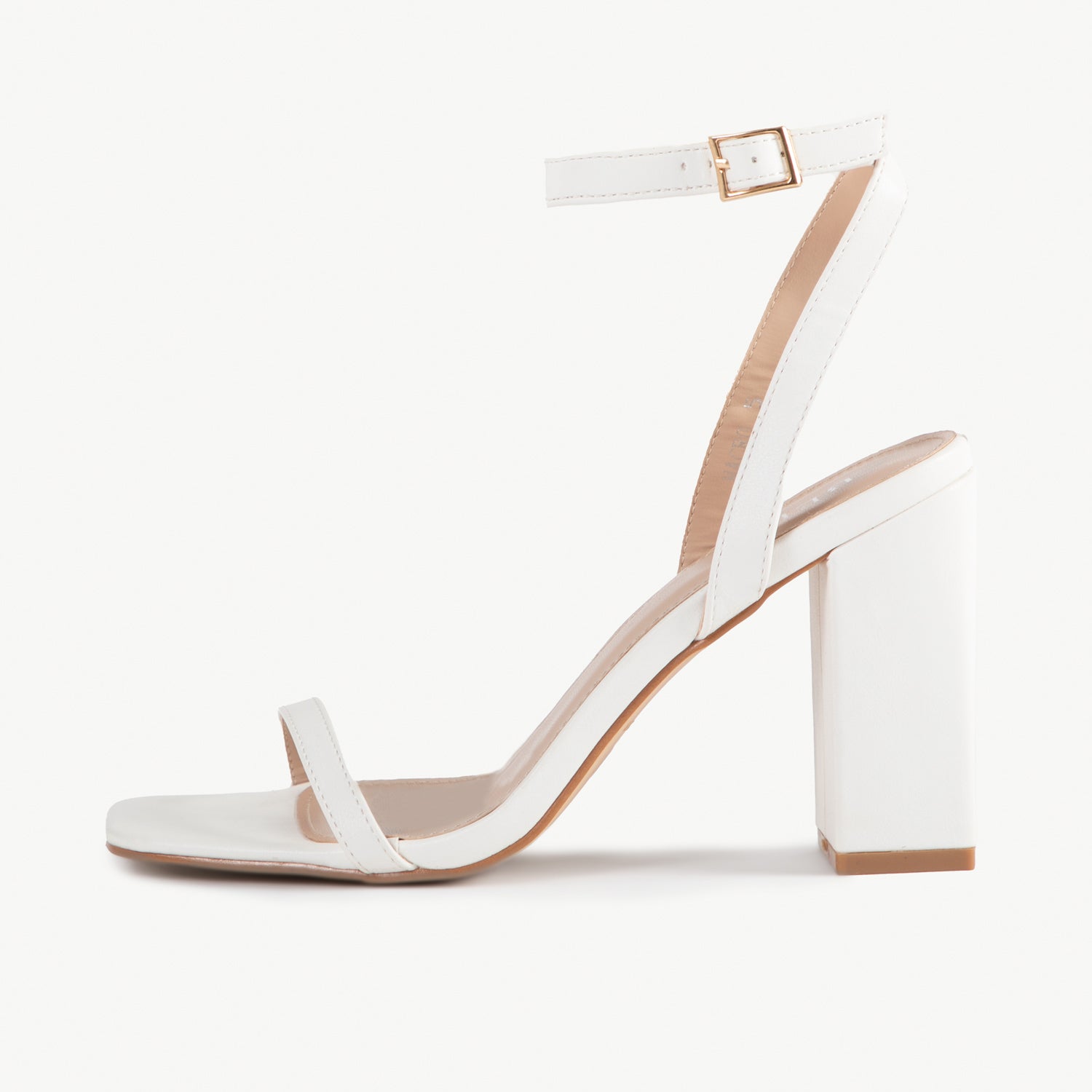 BEBO Macro Block Heeled Sandal in White