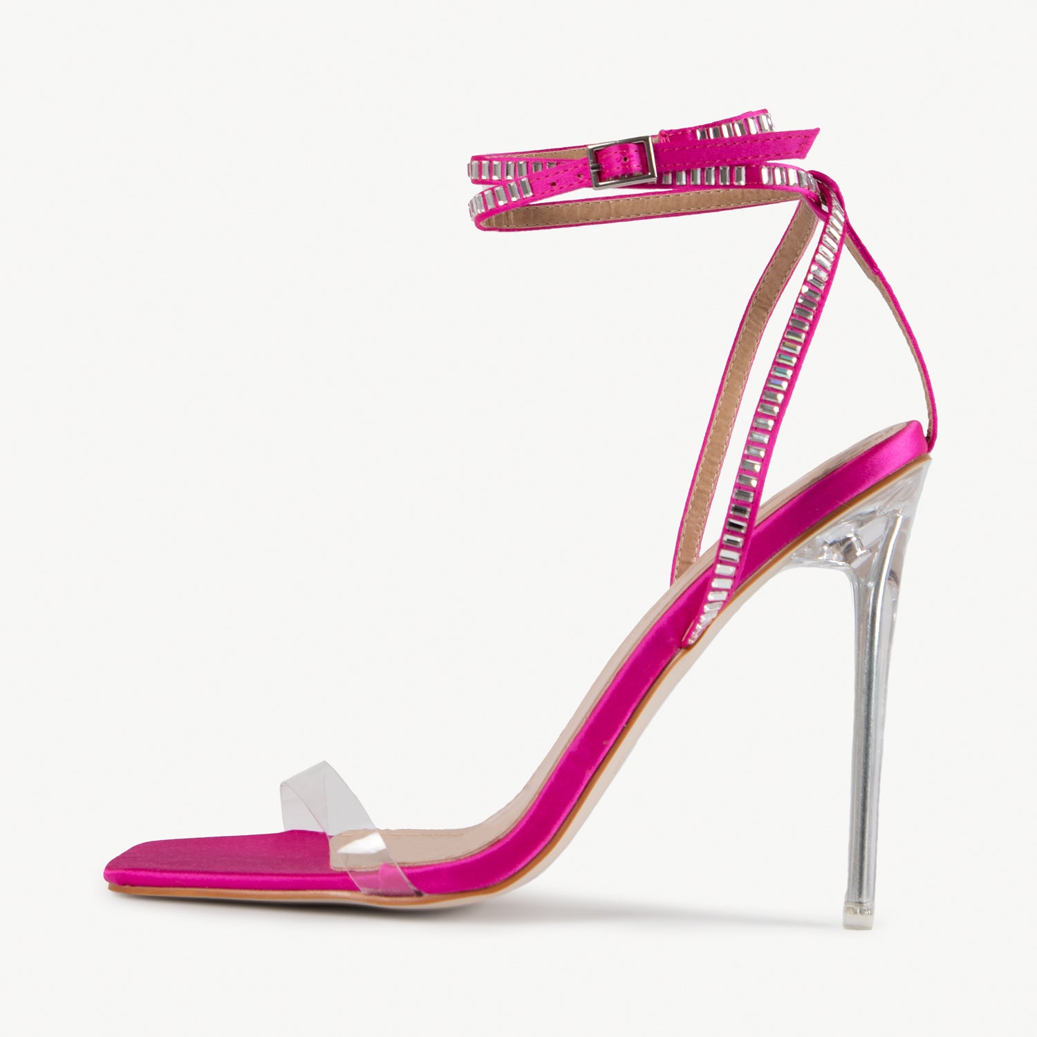 RAID Madrona Strappy Heel in Pink Satin