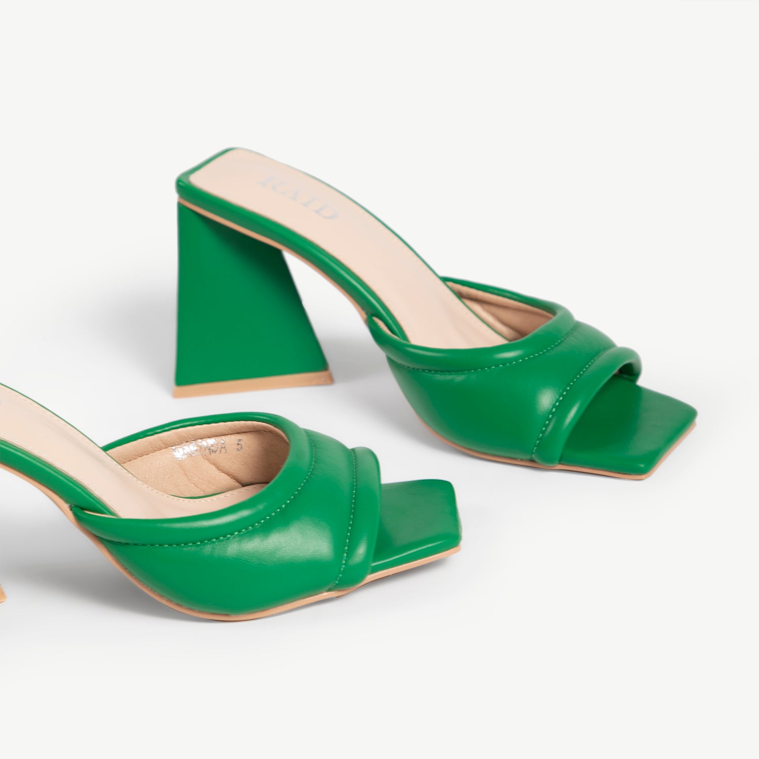 RAID Marinda Block Heeled Mule in Green