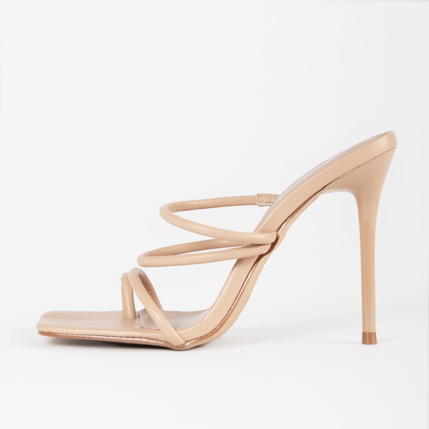 BEBO Martha Heeled Mule in Nude