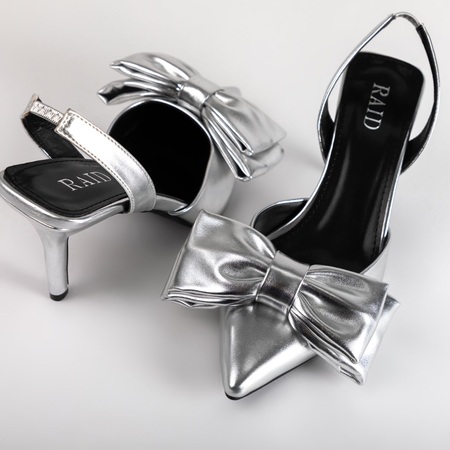 RAID Martini Slingback Heel in Silver