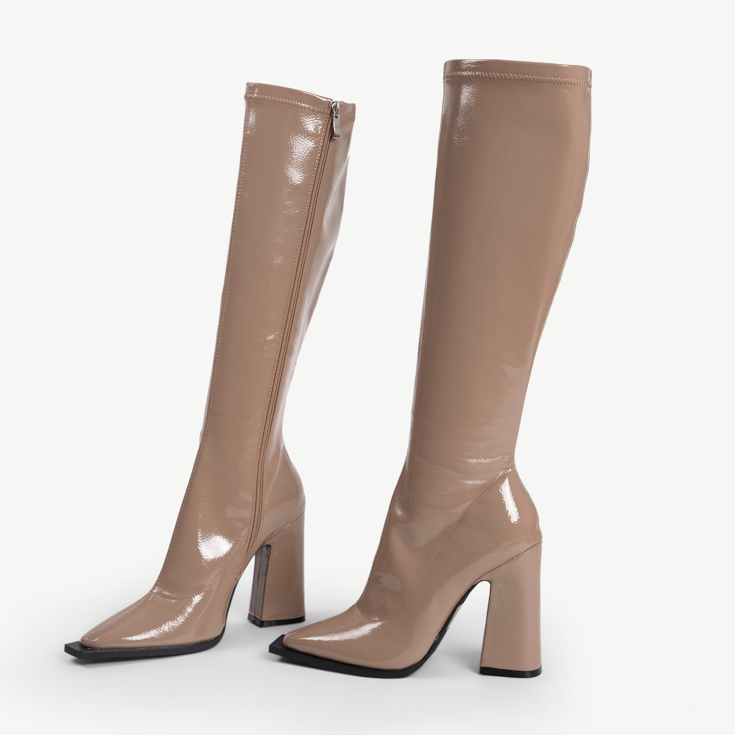 RAID Maxique Block Heeled Boot in Taupe