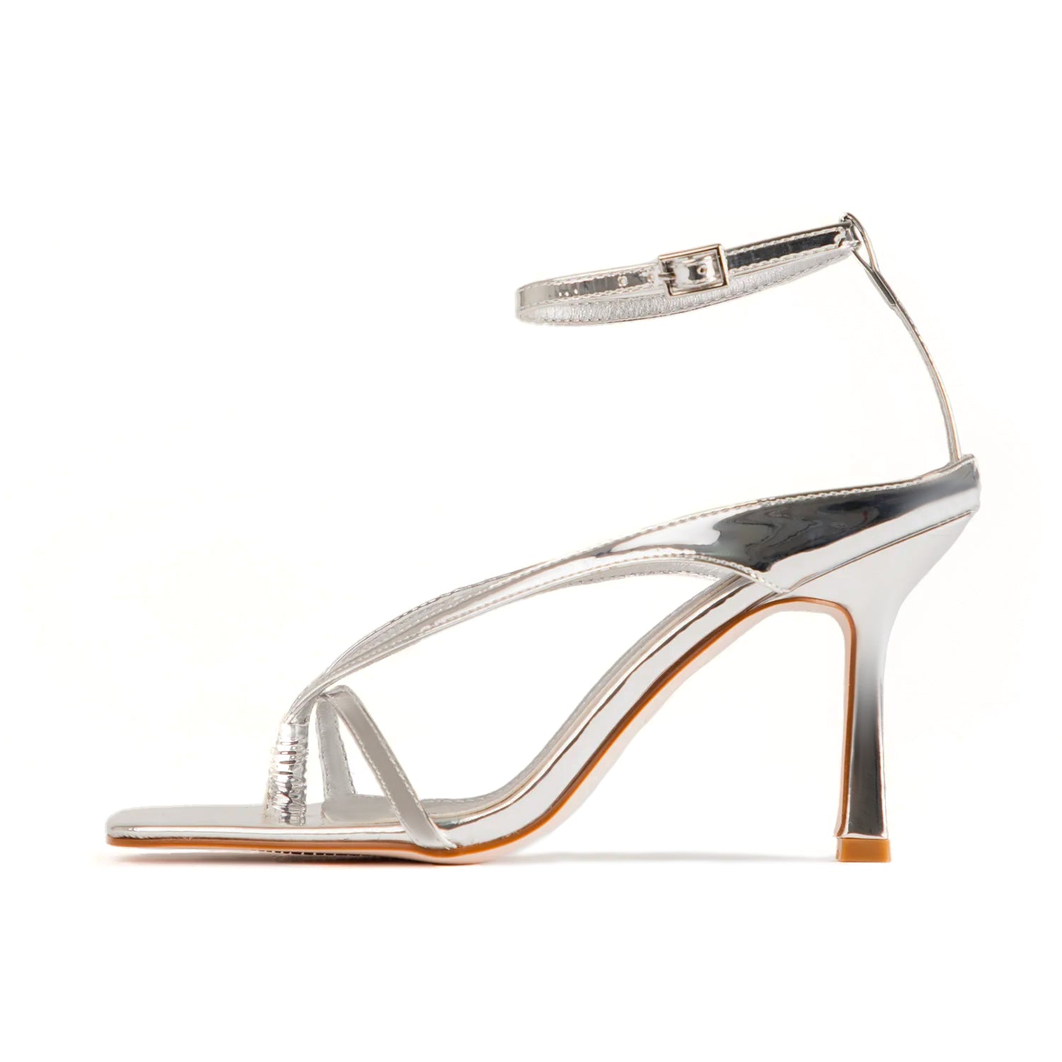 RAID Meeka Square Toe Post Sandal in Silver