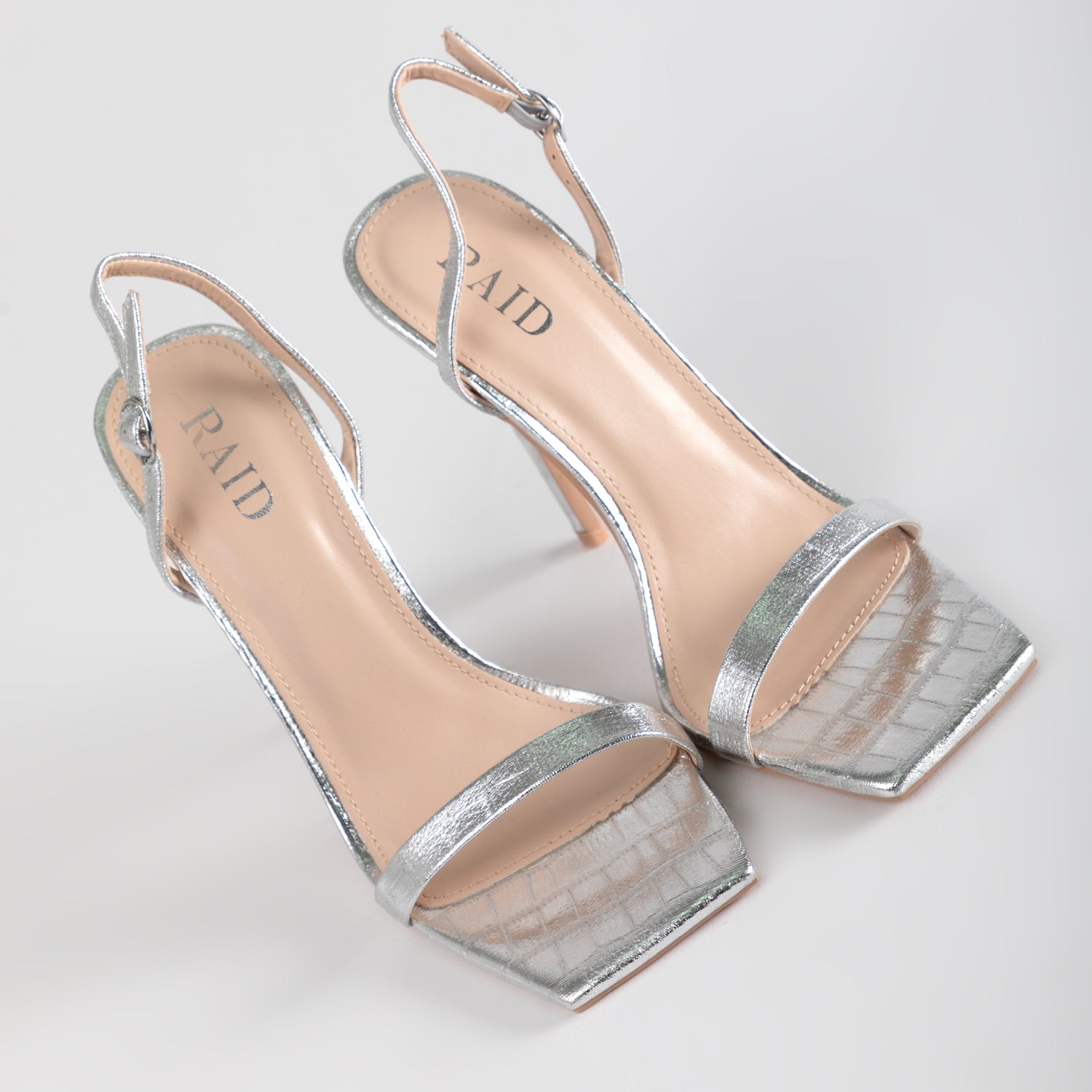 RAID Meryn Heeled Sandal in Silver