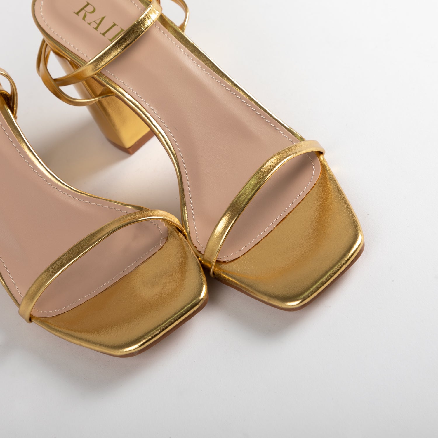 RAID Molika Block Heeled Sandal in Gold