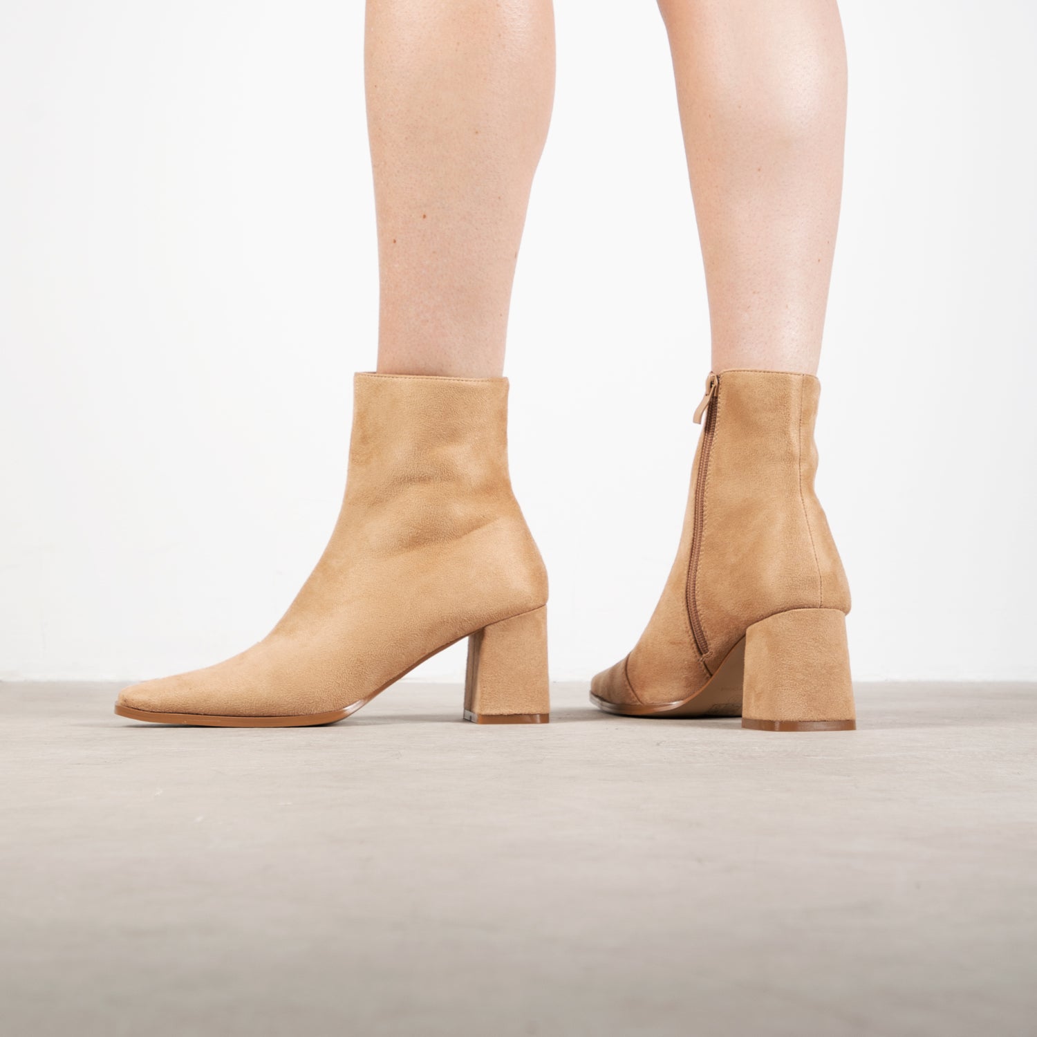 RAID Mollie Ankle Boot in Nude Suede