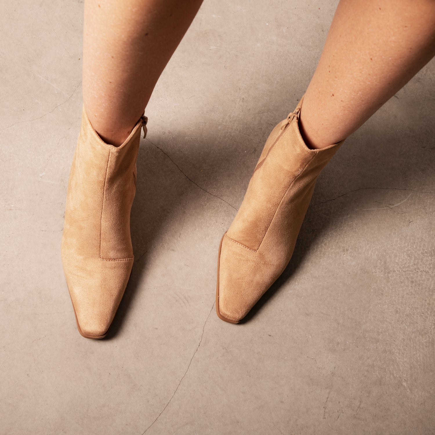 RAID Mollie Ankle Boot in Nude Suede