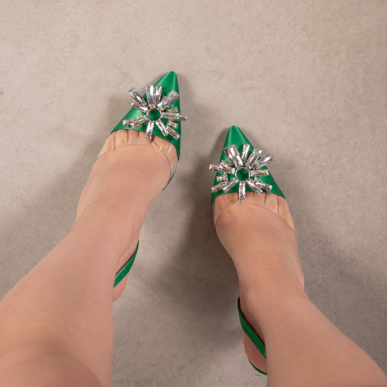 BEBO Niesha Perspex Heel in Green