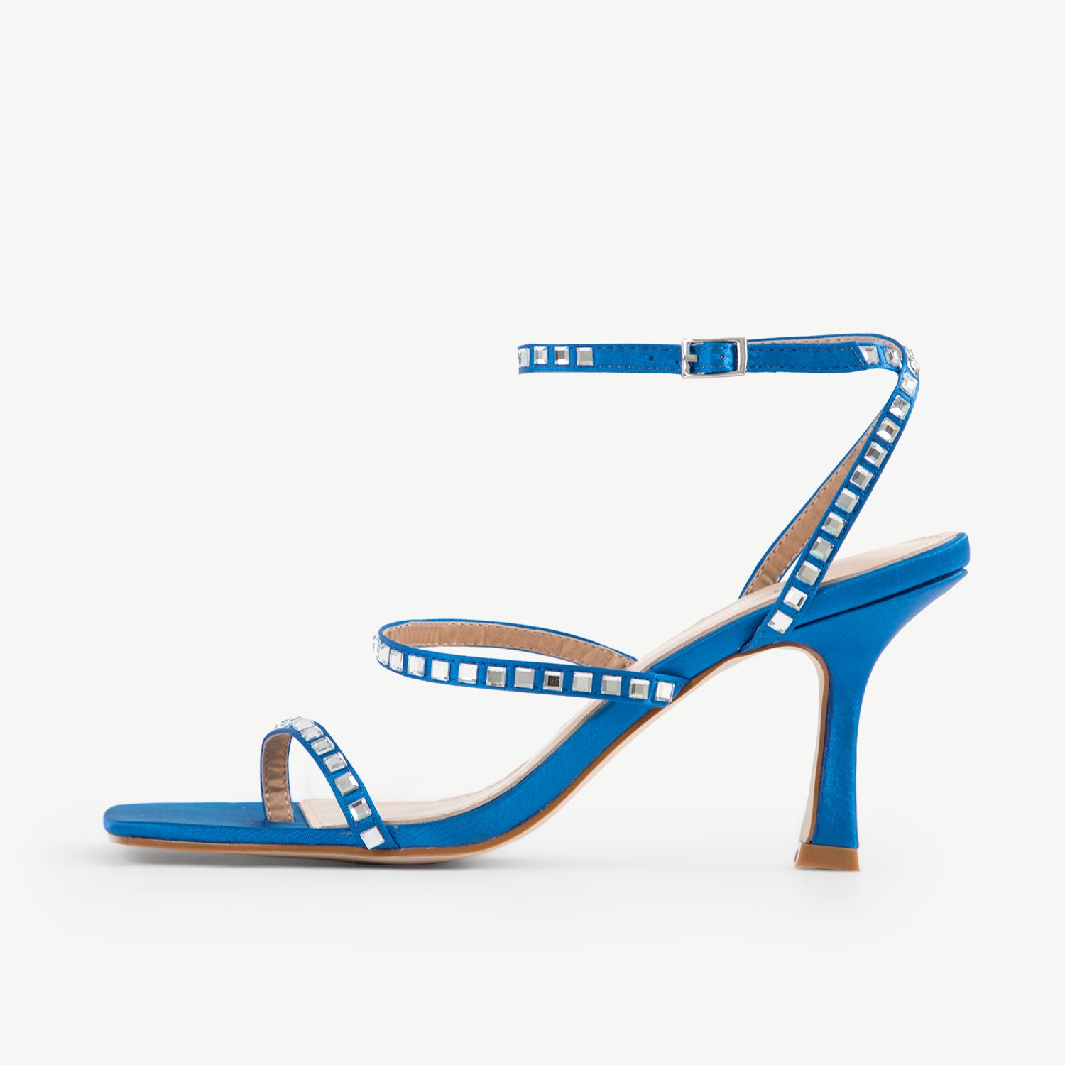 RAID Nikki Satin Heeled Sandal in Blue