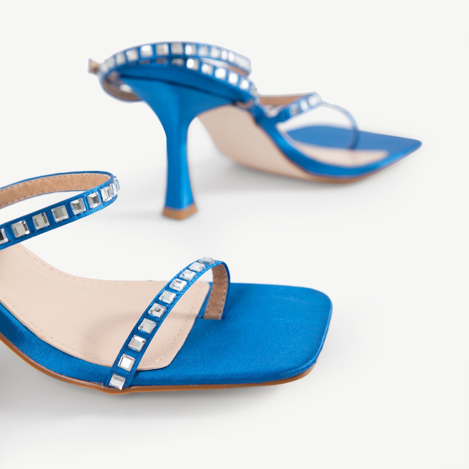 RAID Nikki Satin Heeled Sandal in Blue