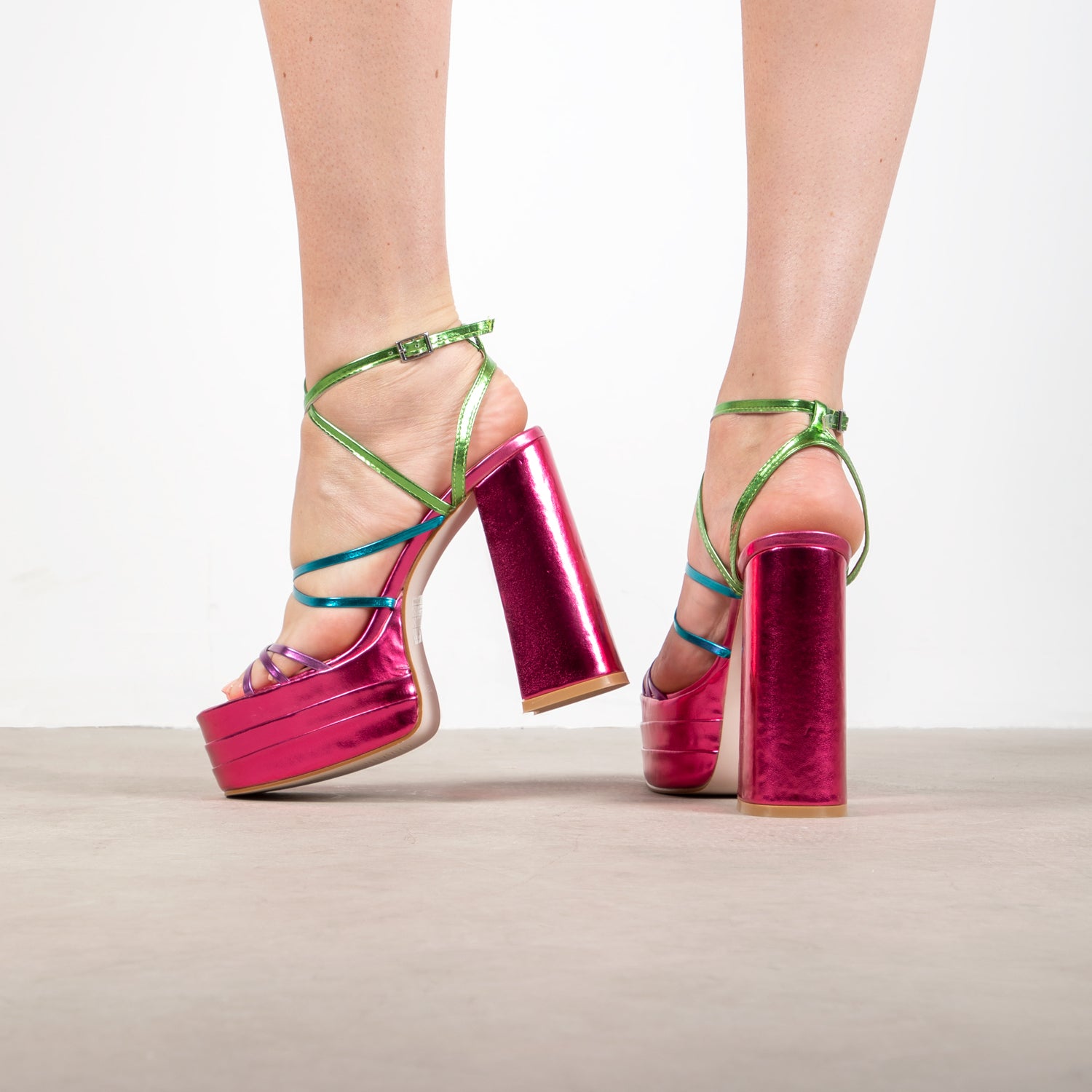 RAID Nobita Platform Heel in Pink Multi