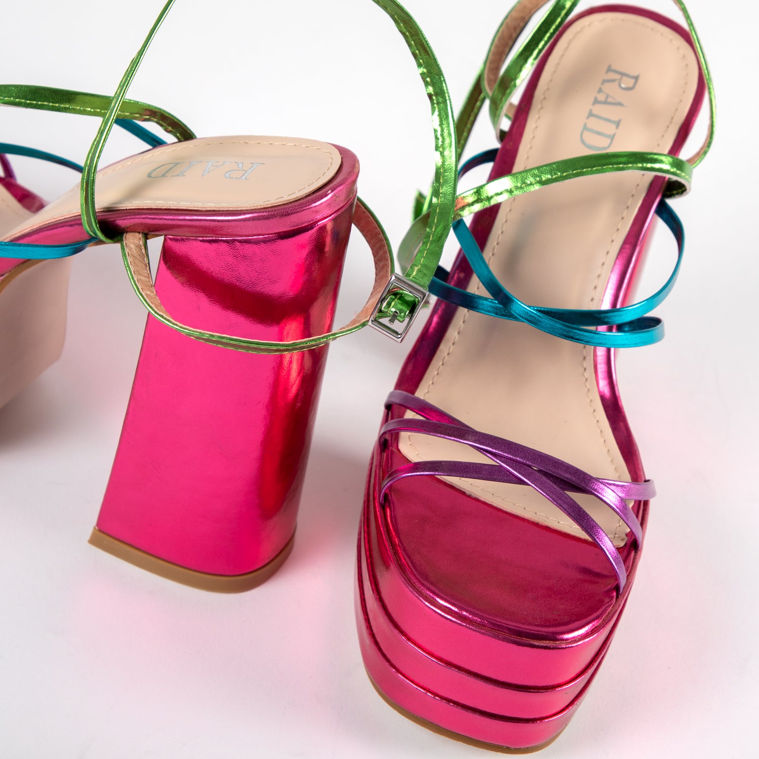 RAID Nobita Platform Heel in Pink Multi