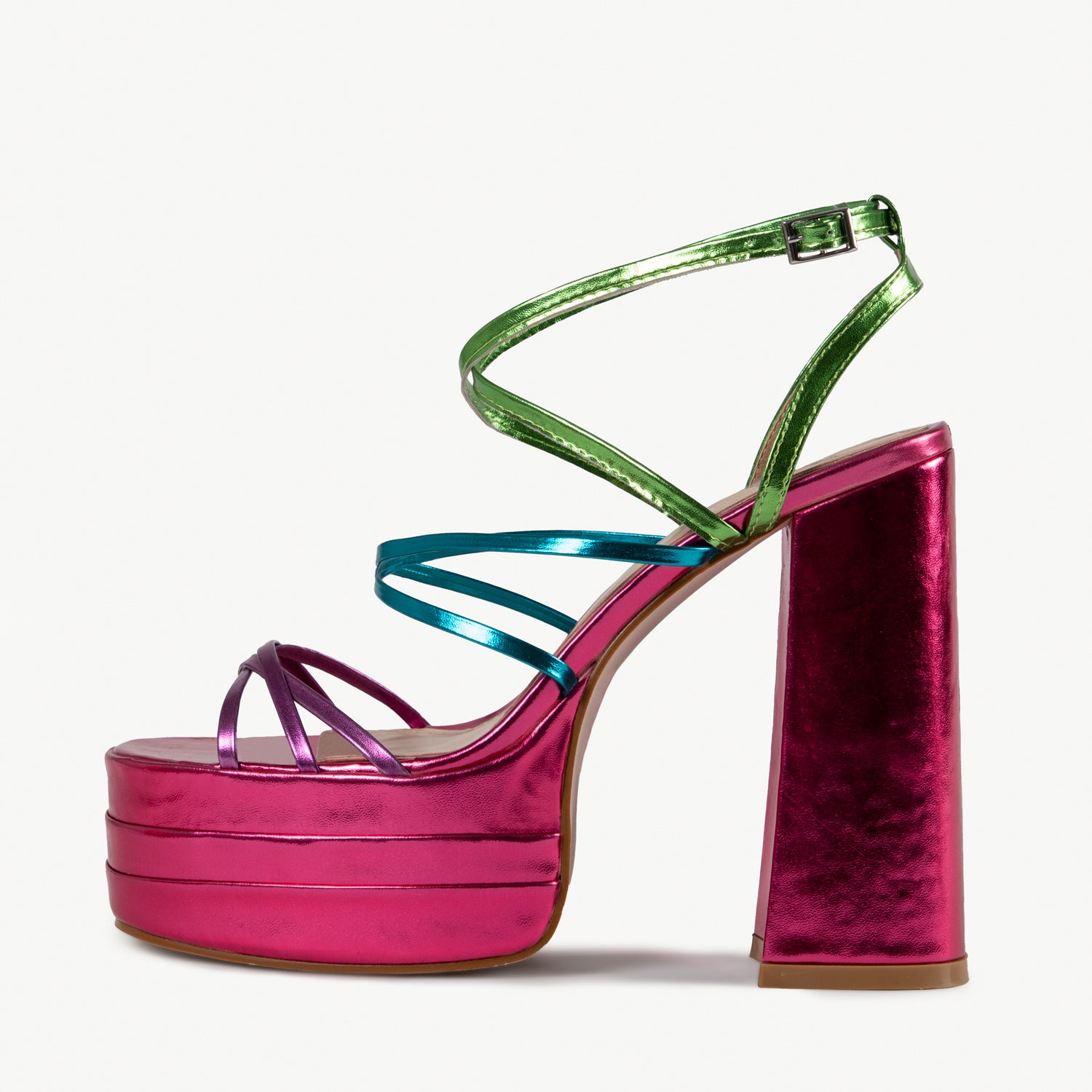 RAID Nobita Platform Heel in Pink Multi