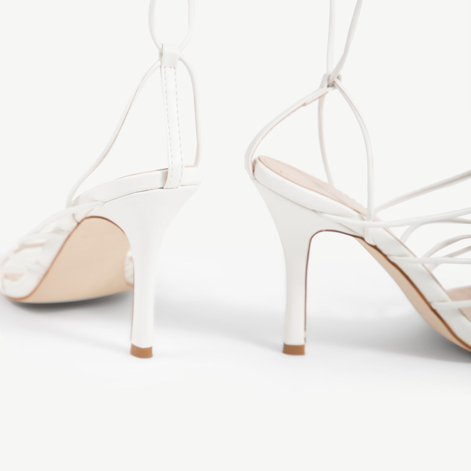 RAID Olsen Multi Strap Lace Up Heels In White