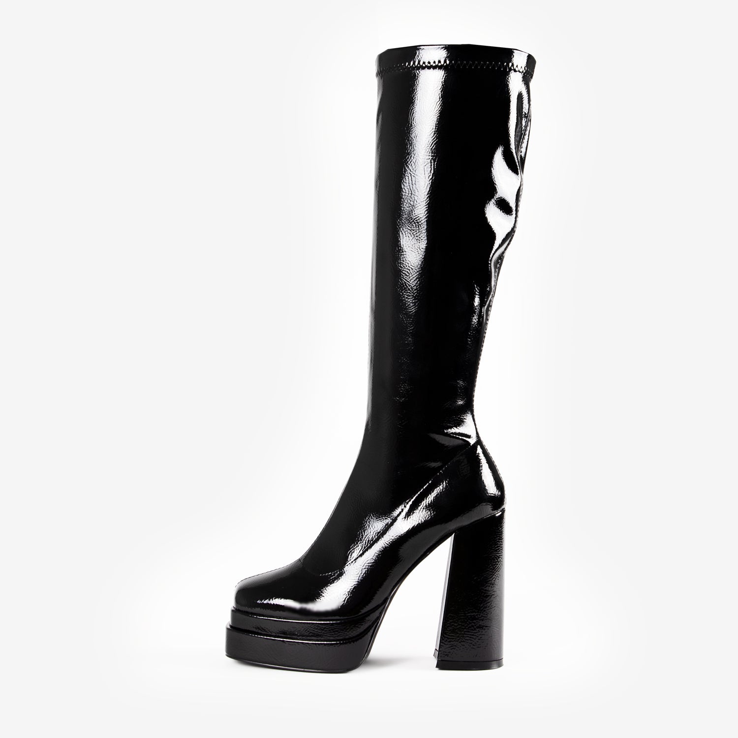 RAID Oriel Block Heeled Long Boot in Black