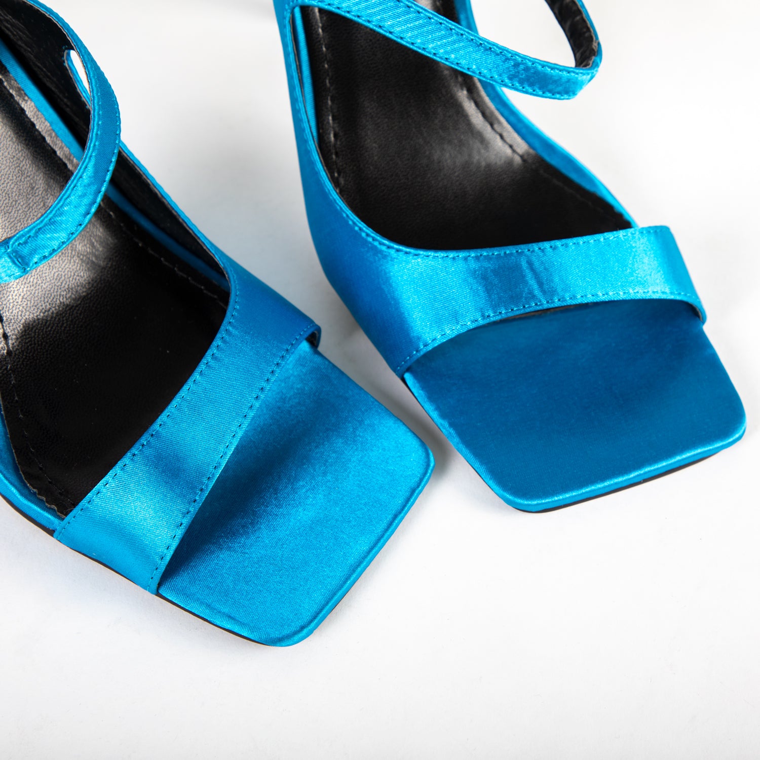 RAID Pansie Heeled Mule in Blue Satin