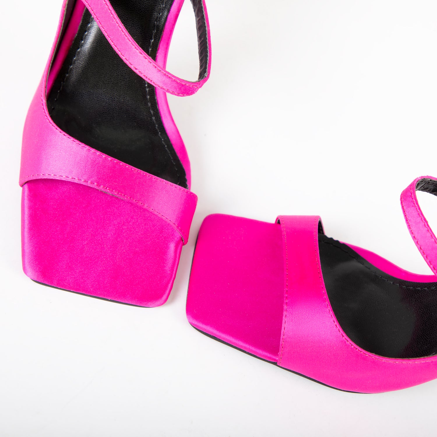 RAID Pansie Heeled Mule in Hot Pink Satin