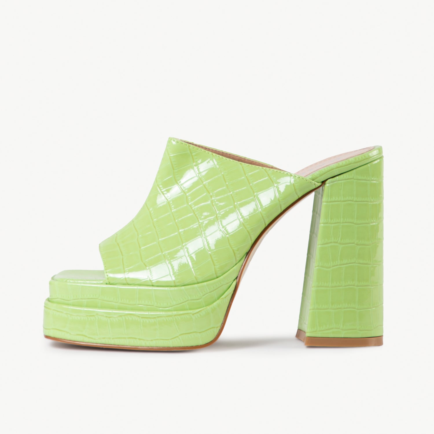 RAID Piya Platform Heeled Mule in Green