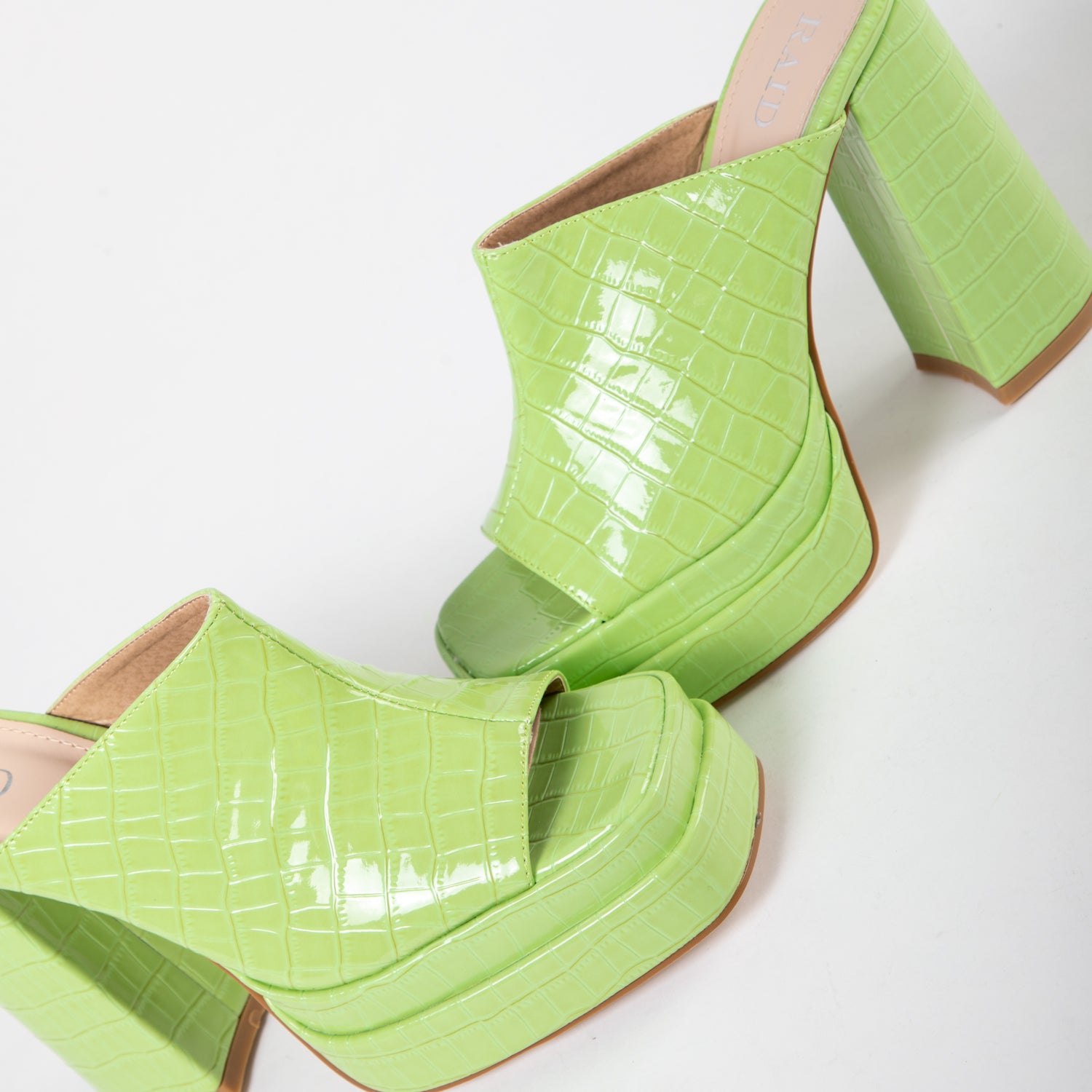 RAID Piya Platform Heeled Mule in Green