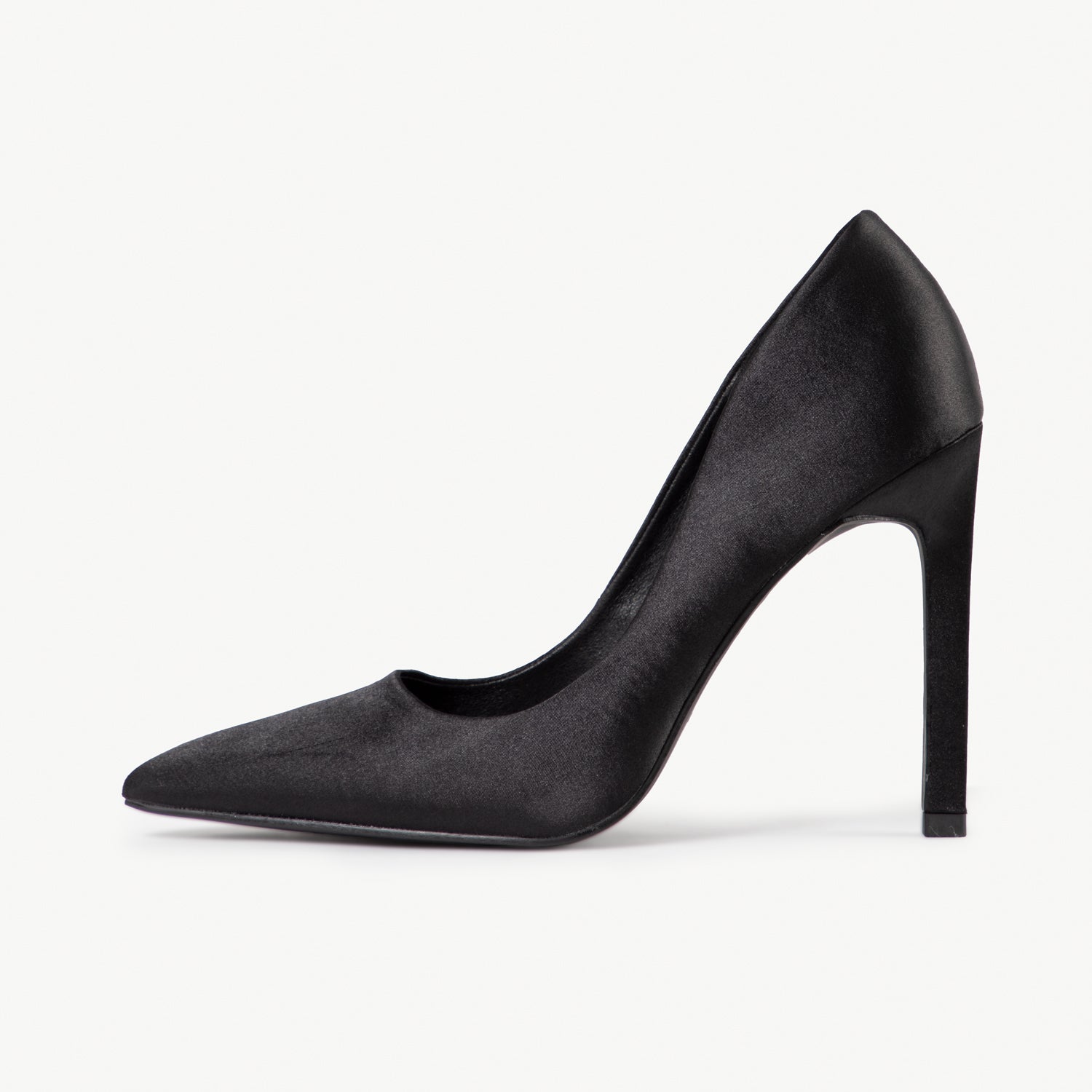 RAID Preity Court Heel in Black Satin