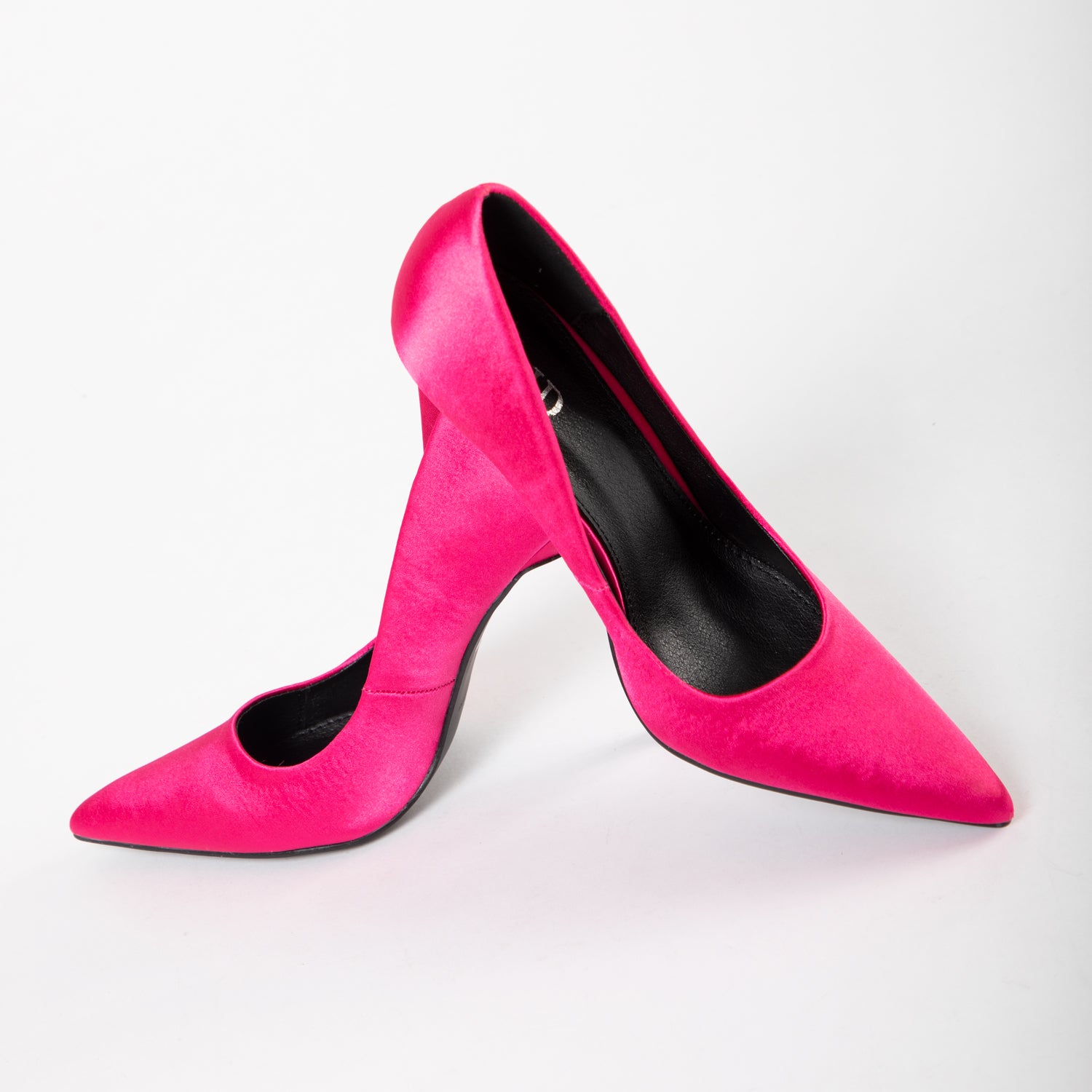 RAID Preity Court Heel in Hot Pink Satin