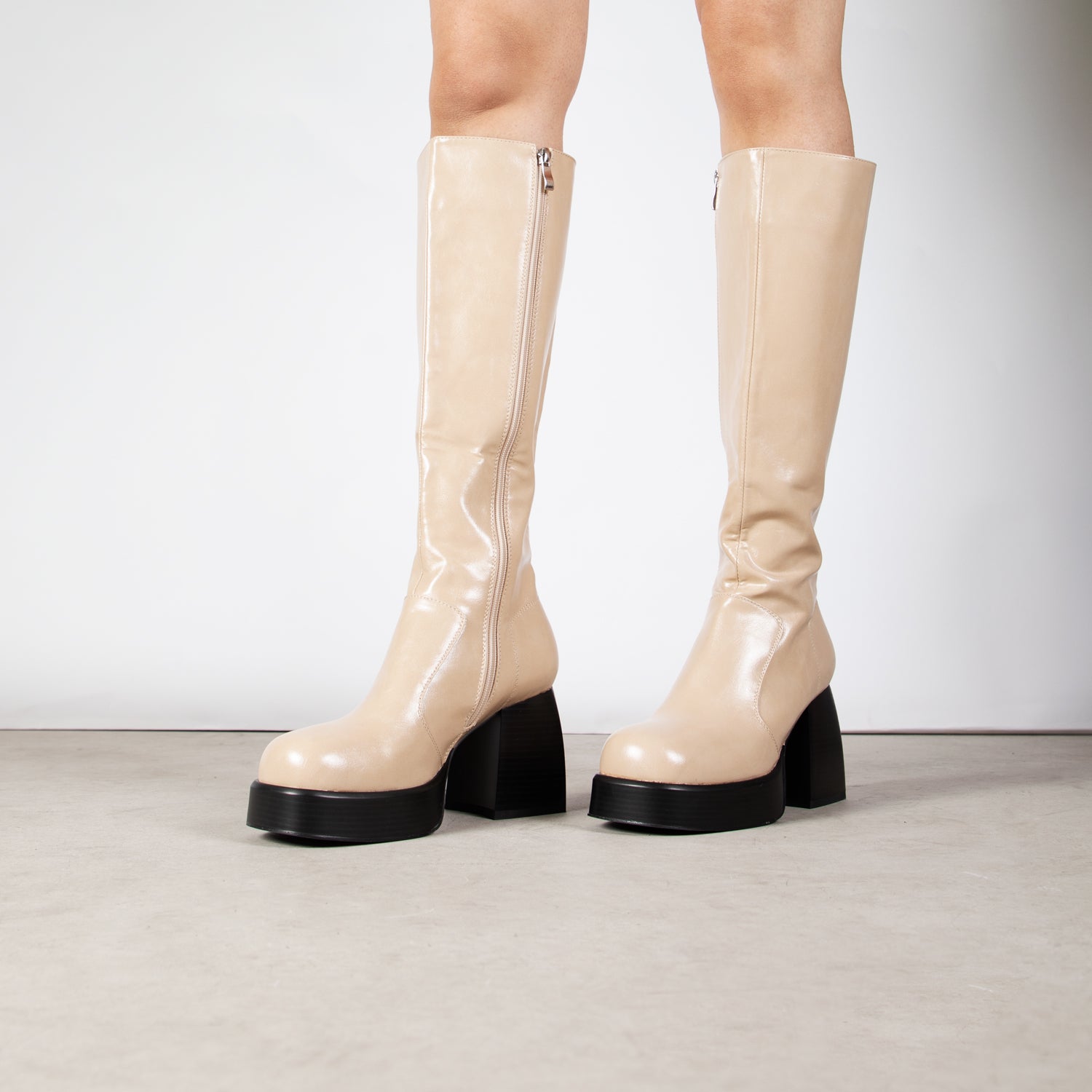 RAID Raewyn Long Boot in Nude