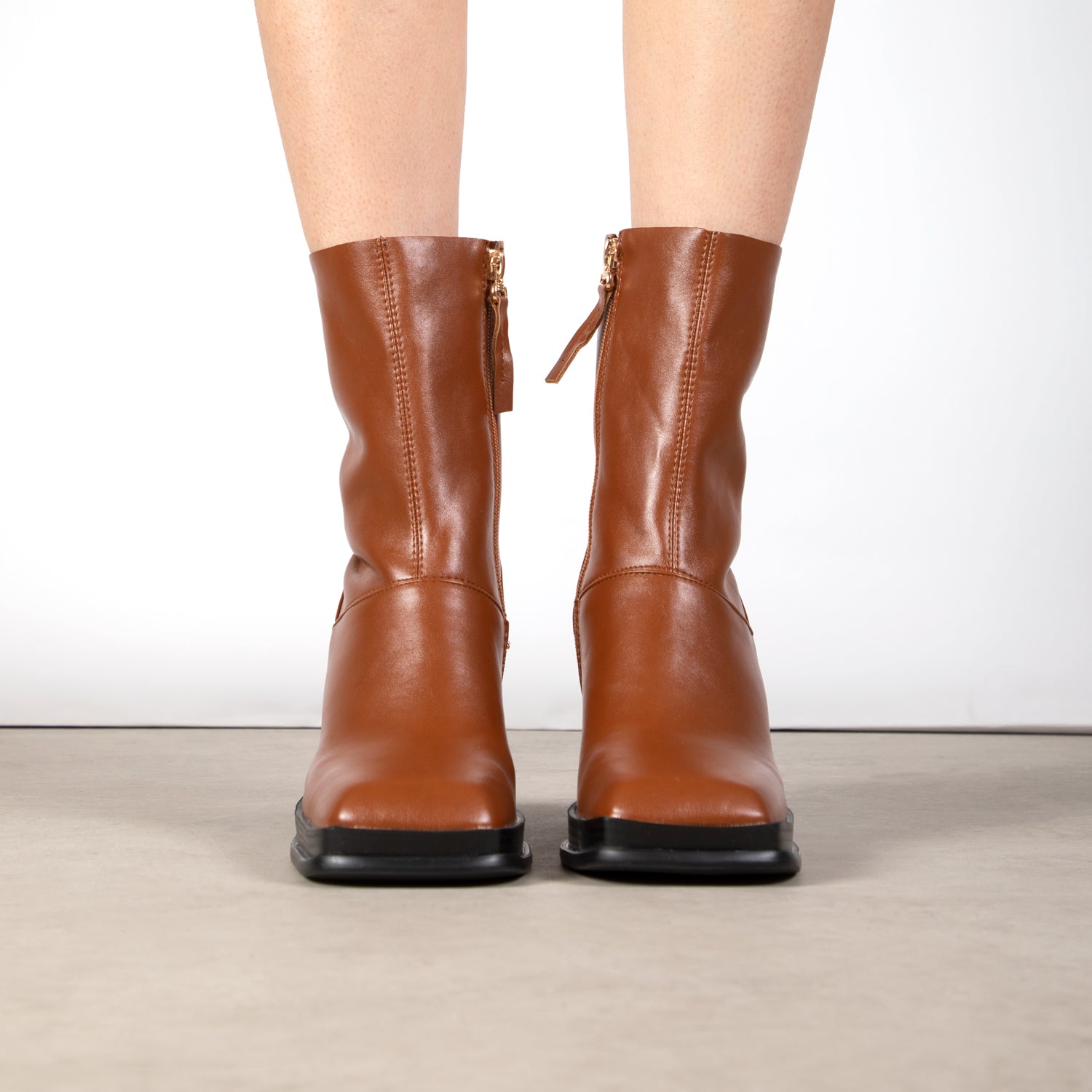 RAID Raffety Block Heeled Ankle Boot in Tan